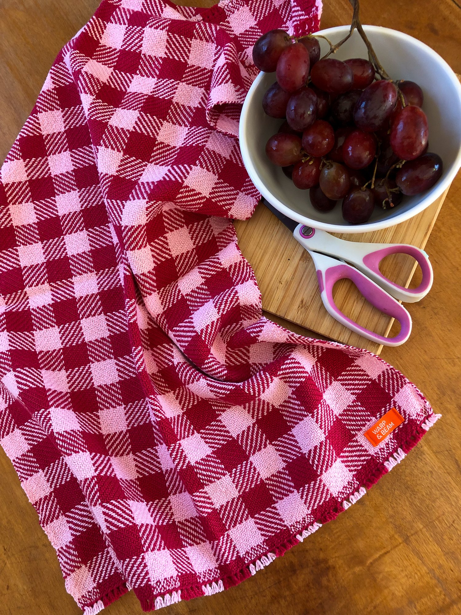 Handwoven cotton checkerboard kitchen towels — Warp and Beam