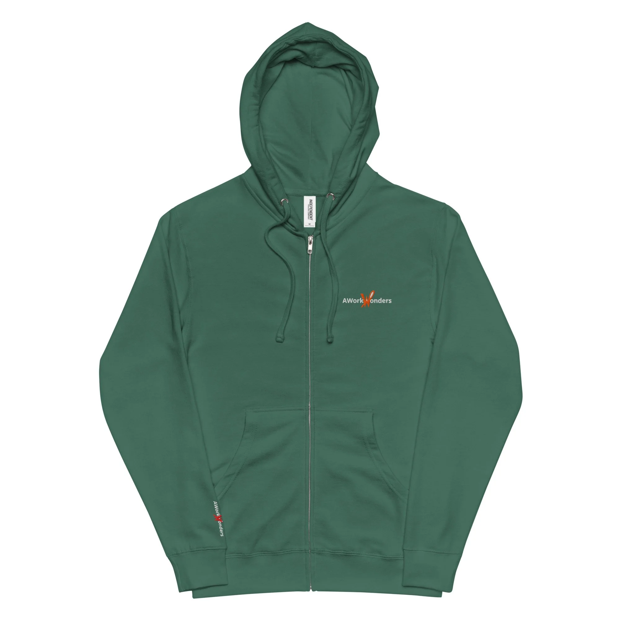 unisex-fleece-zip-up-hoodie-alpine-green-front-692d3905eeac8.jpg