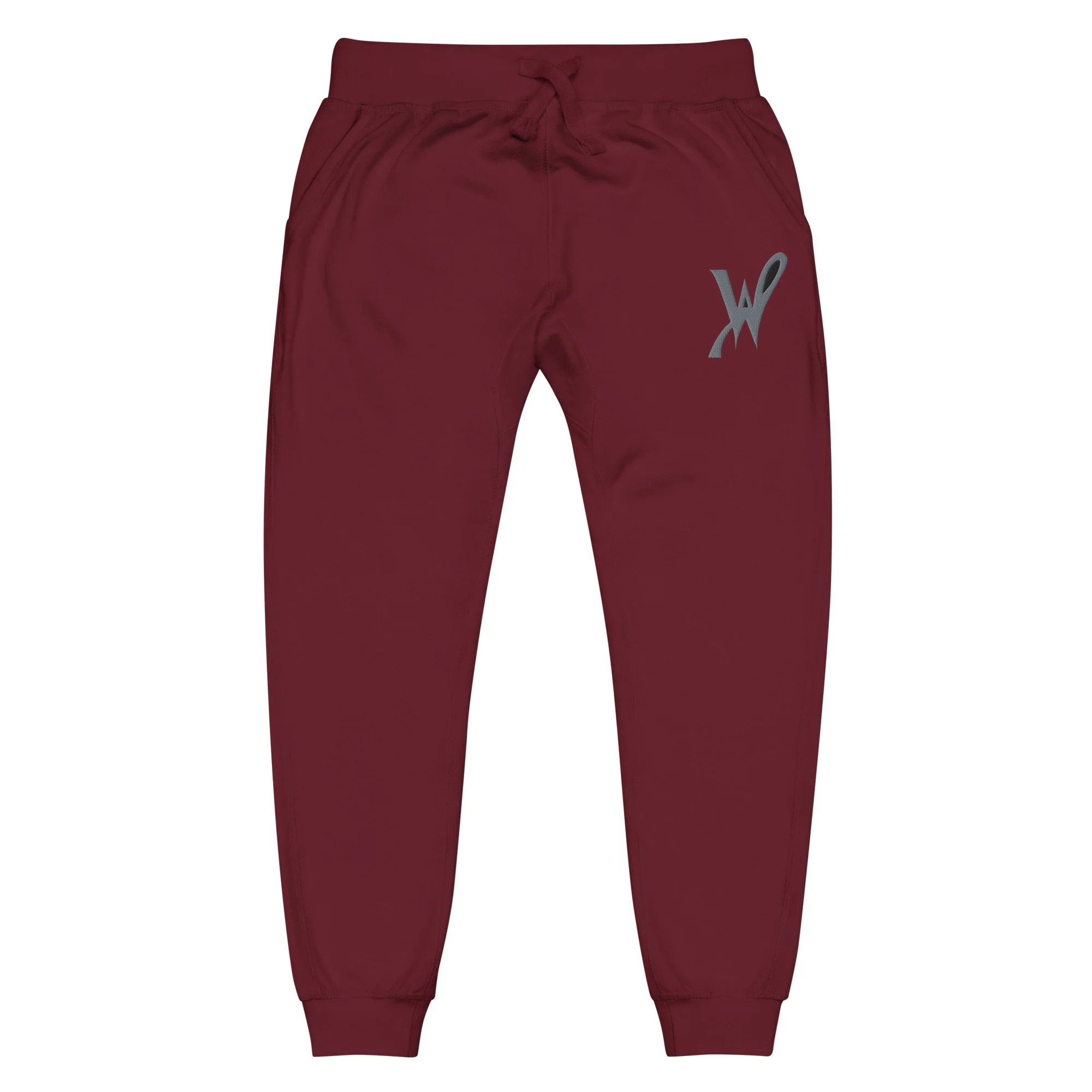 unisex-fleece-sweatpants-maroon-front-692d3d1b60a05.jpg