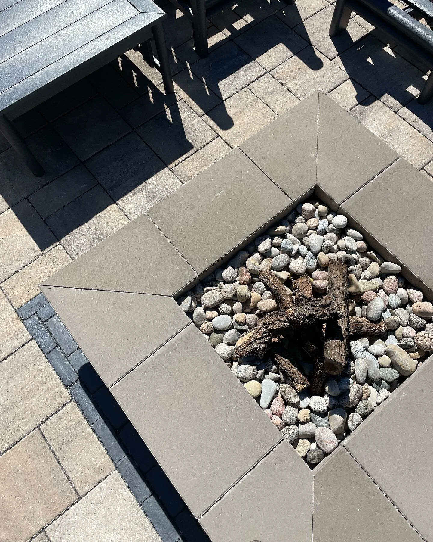 Check out this custom gas fire pit and sitting area! 

Ready for hanging out with friends and family