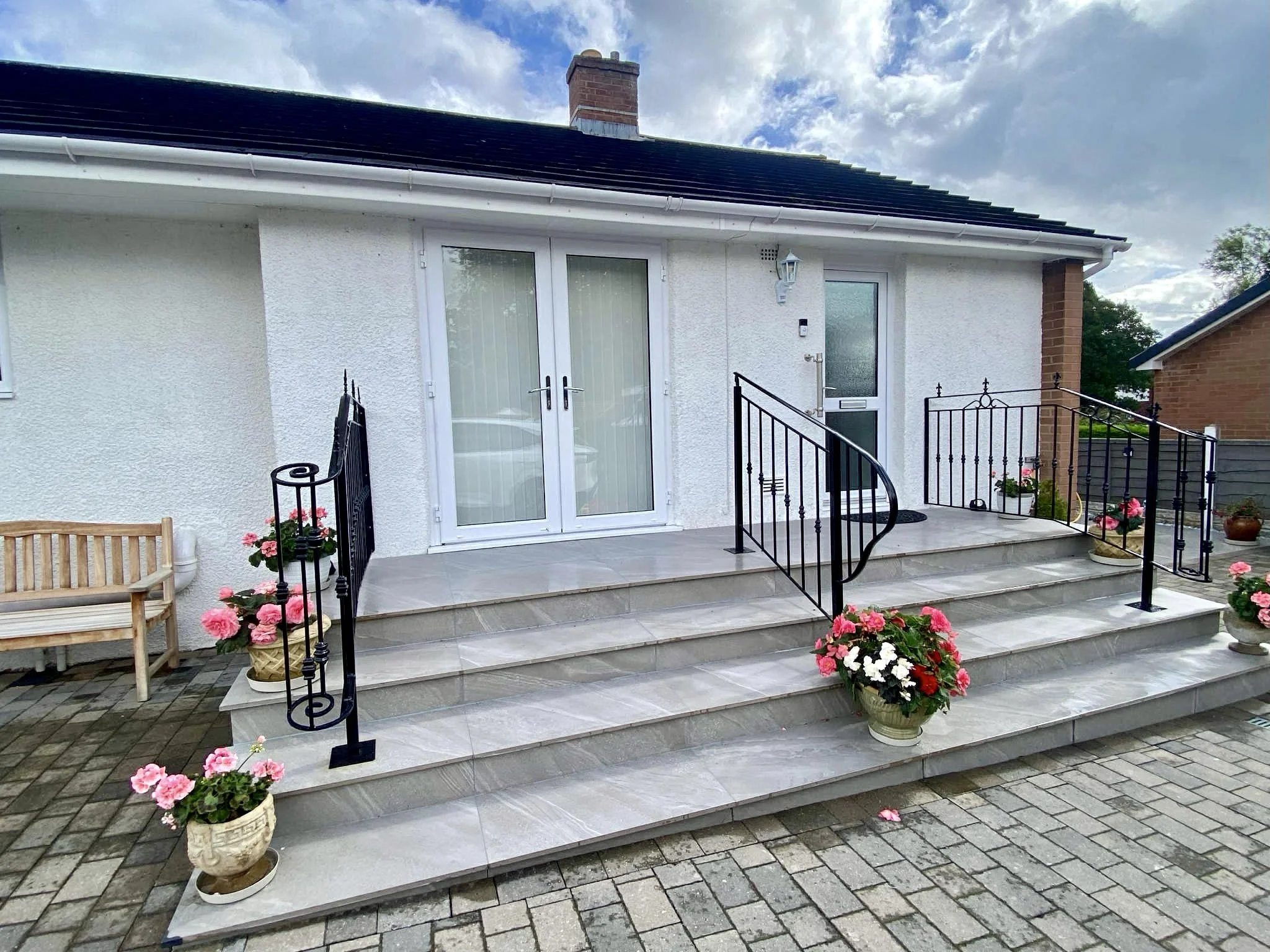We installed these steps for our elderly customers with the rails to help navigate there way