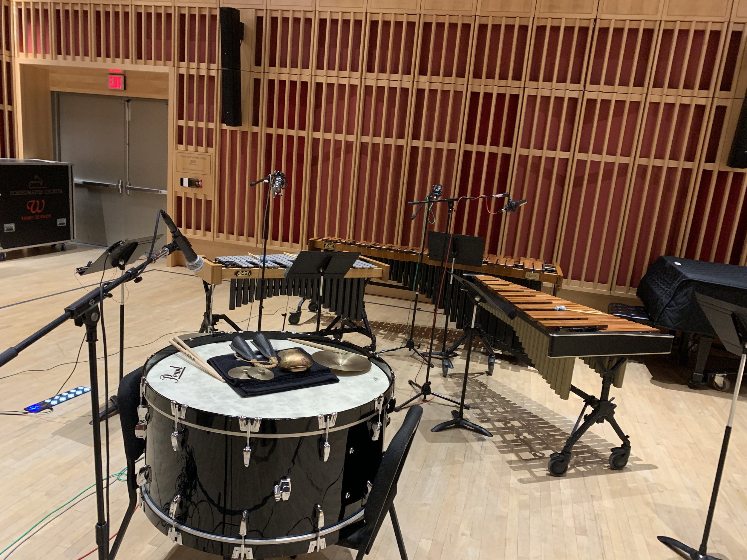 the setup of my piece "Ablakomba", Bard College, 2022