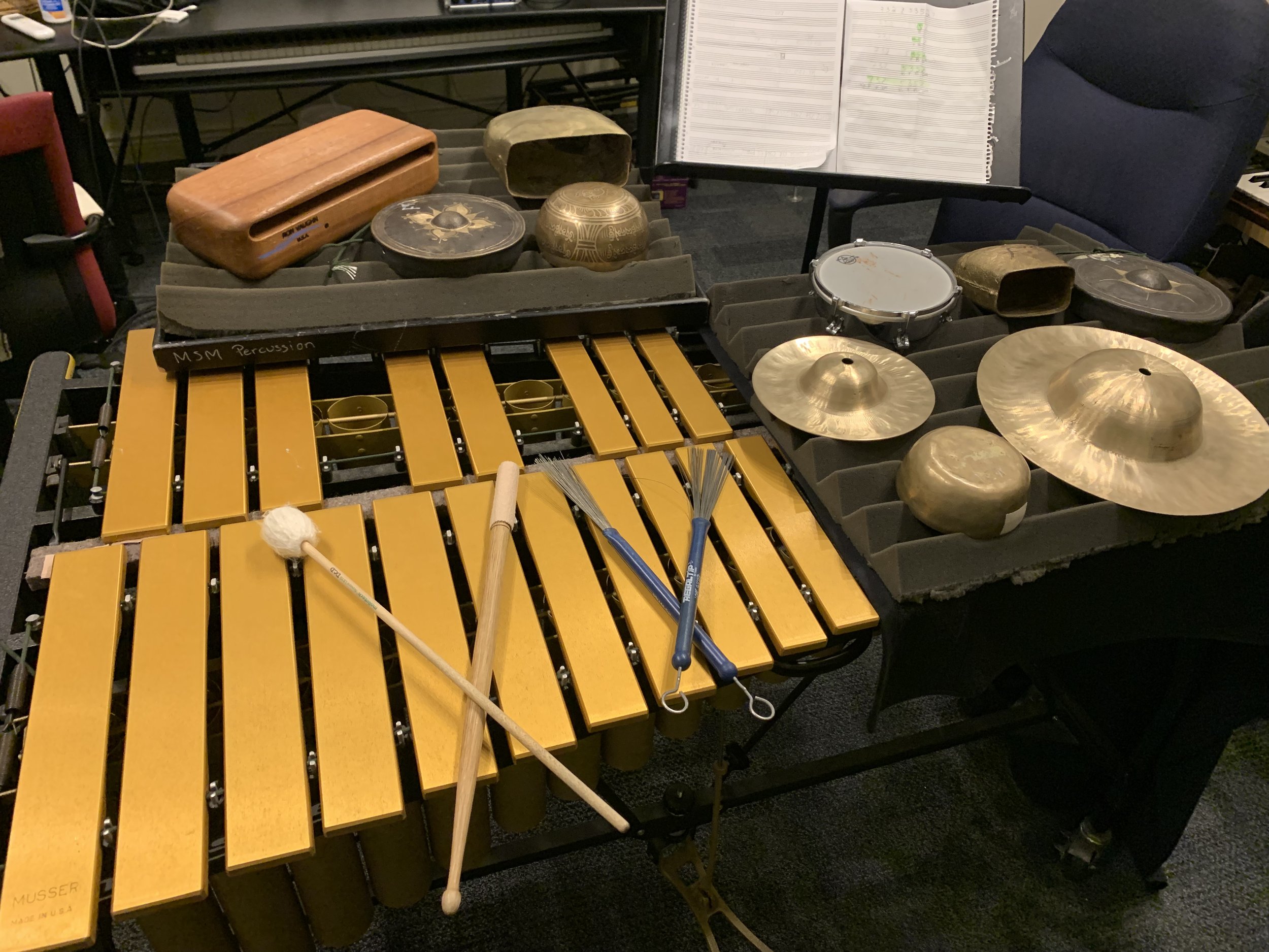 preparing an original composition for my master's graduation recital at Manhattan School of Music, 2022