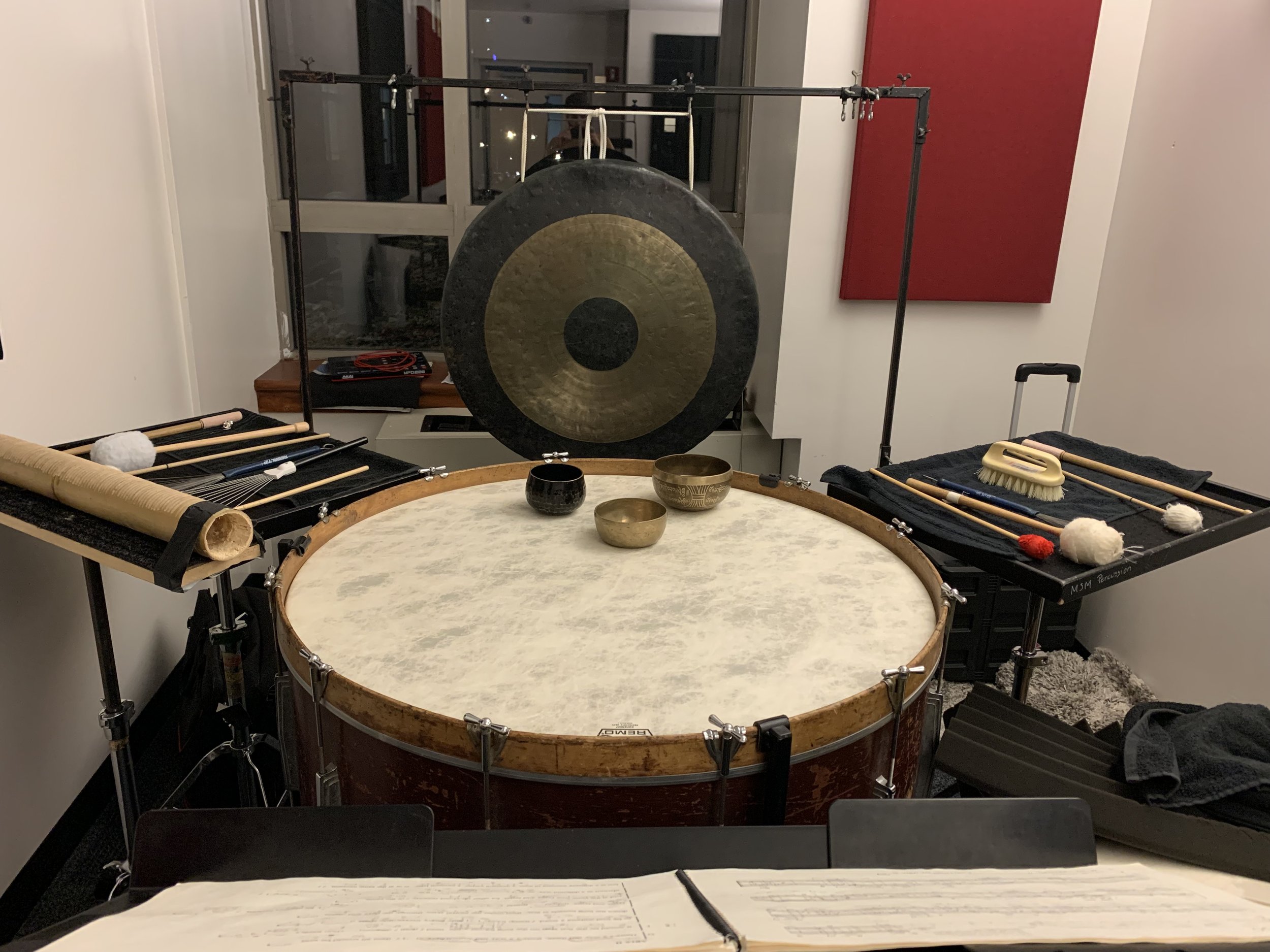 preparing "Here and There" by Roger Reynolds for my master's graduation recital at Manhattan School of Music, 2022