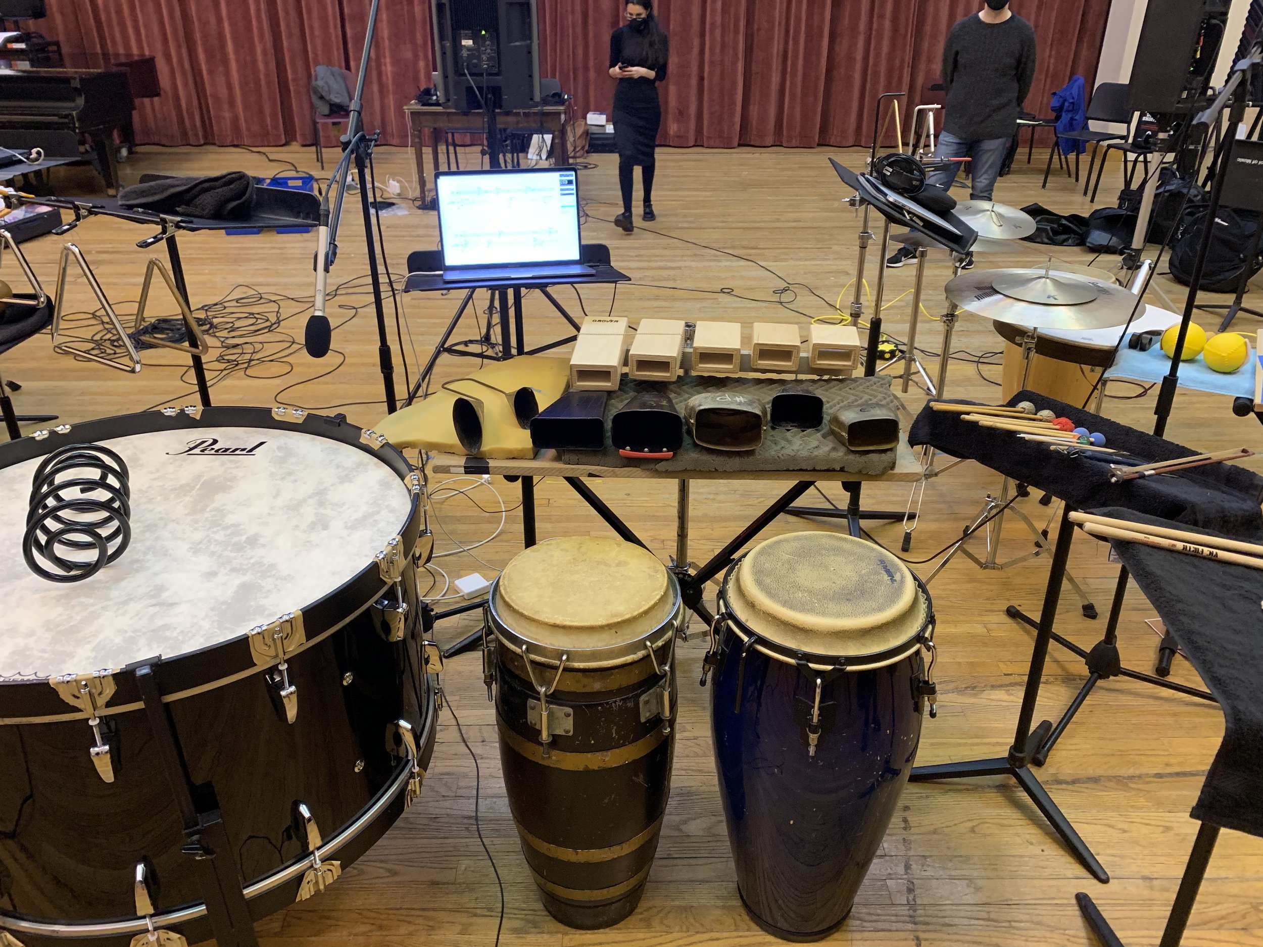 recording "Descargas II" by Itzá García, CUNY Grad Center, 2022