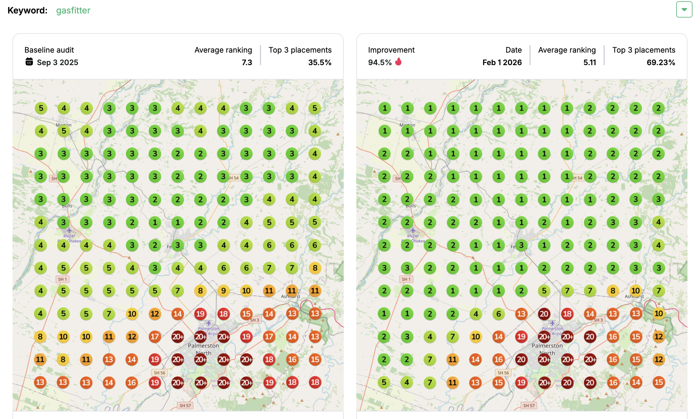 HD Plumbing & Gas map visibility improvement for “emergency plumber” keyword