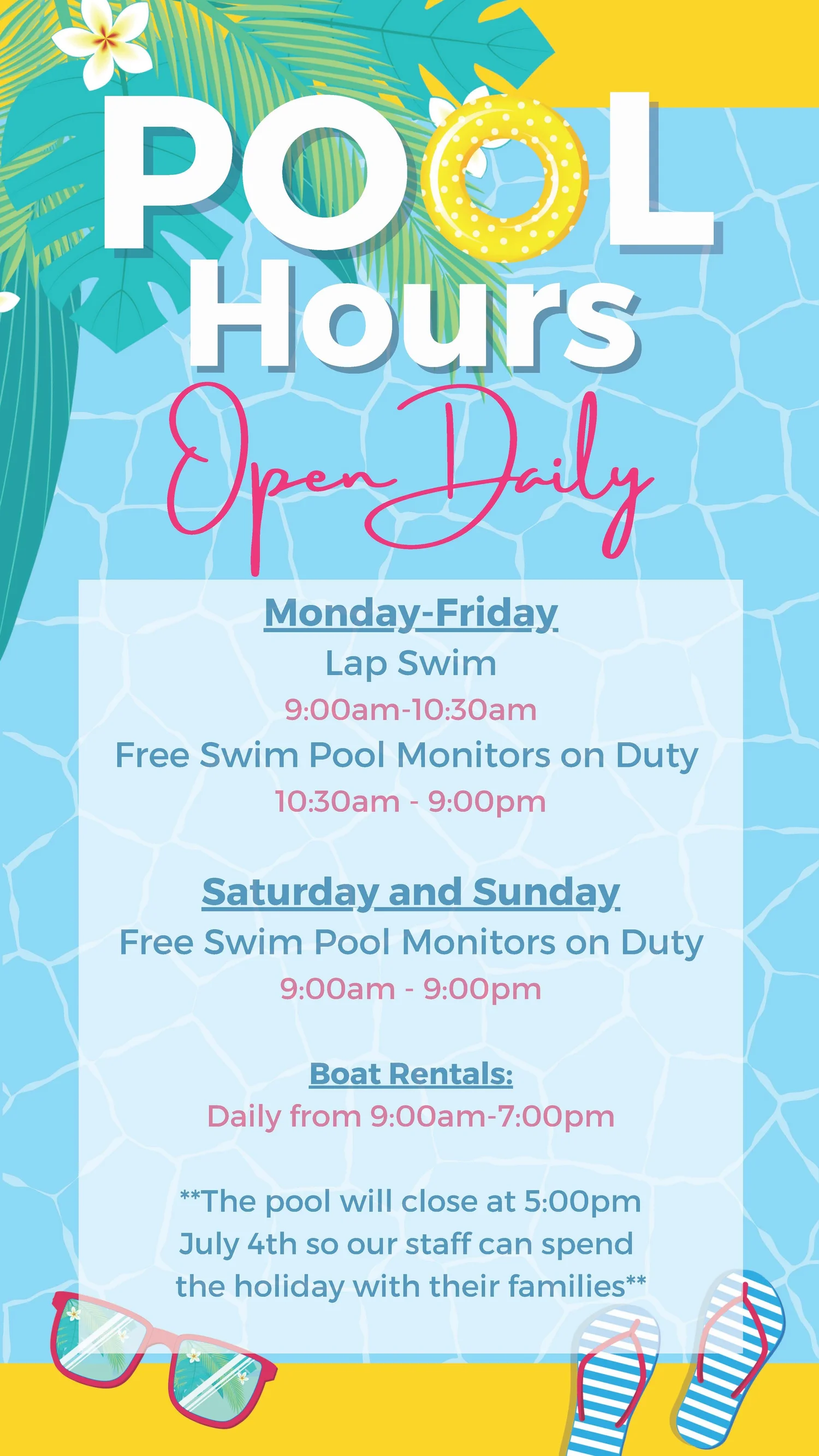 Pool Programs Info 2024 Pool Hours — Lakeside Community Owners' Association