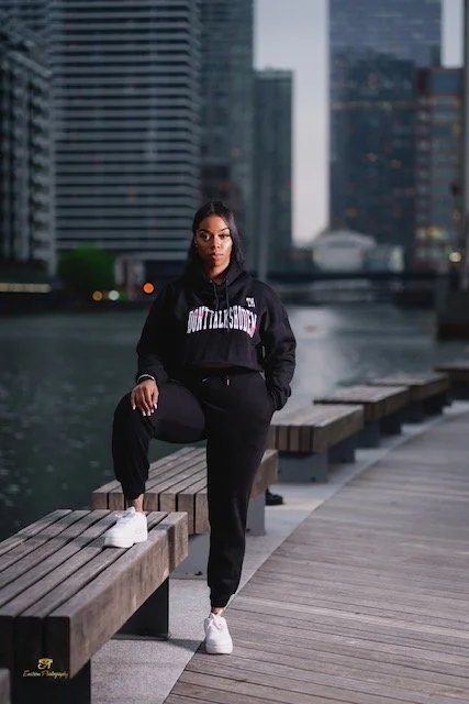 Ladies Black Crop Top & Bottoms (Size 12-14)