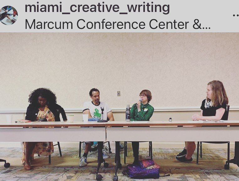 What an incredible conference experience with @jen.sammons at Miami University this weekend! Ross Gay, Lydia Conklin, and Yalie Kamara made me laugh and brought tears to my eyes. &hearts;️📚✍🏼