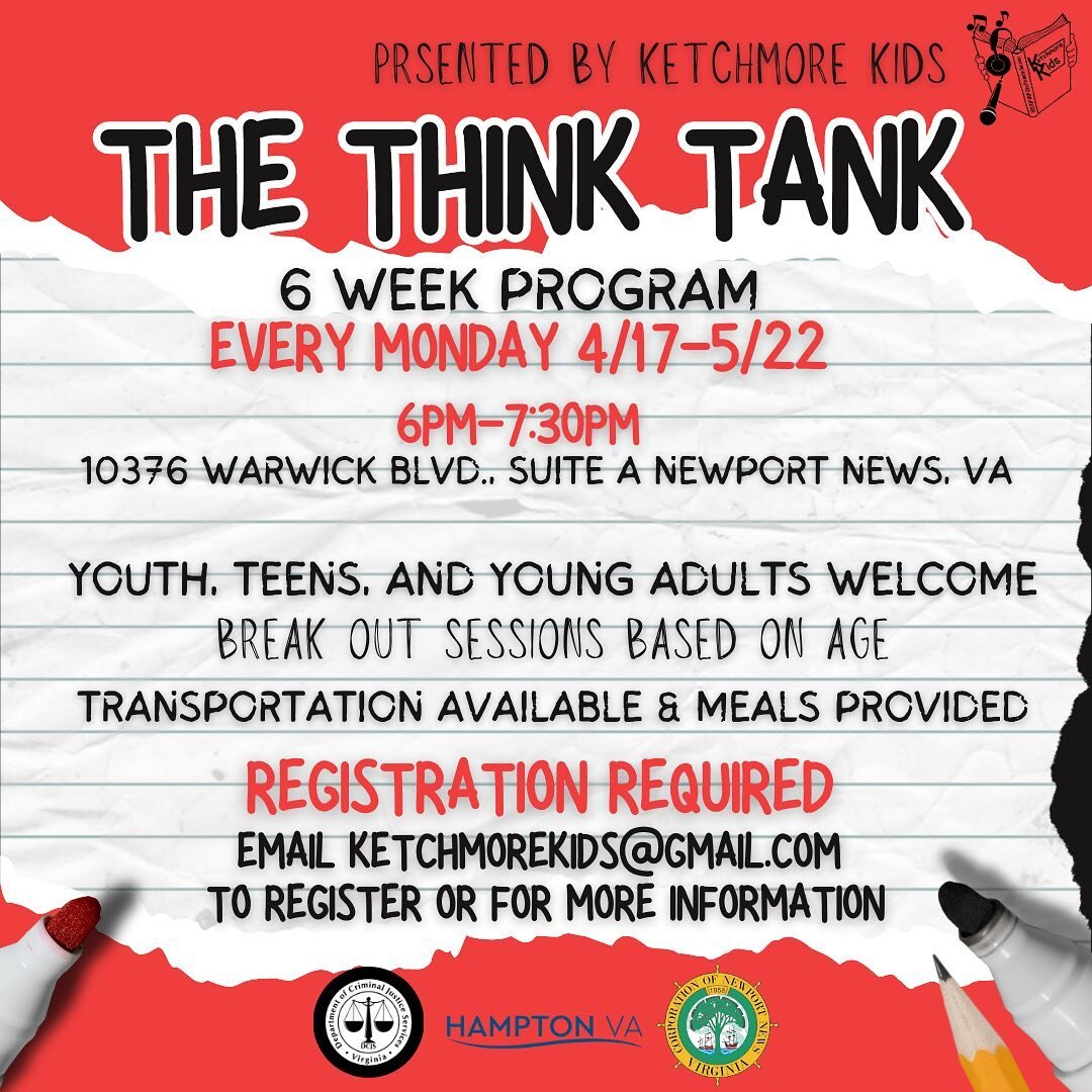 Registration Is Now Open For Our &ldquo;Think Tank&rdquo; Conflict Resolution Program.

All Ages Welcome. Breakout Sessions Based On Age. 

🔥 Details On Flyer 🔥

To Register Or For More Info, Email:
KetchmoreKids@gmail.com 

#Doing #Our #Part #Thin