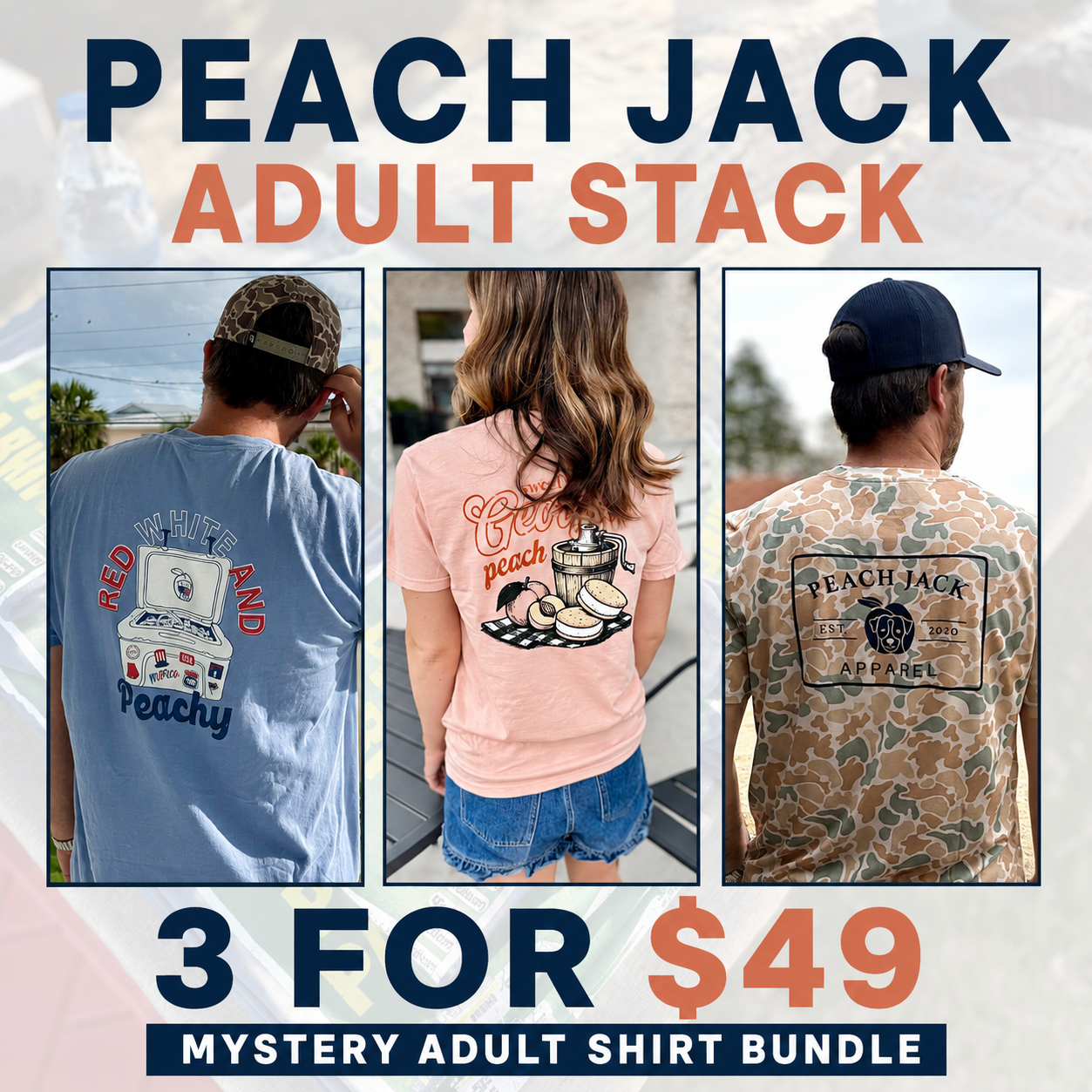 Adult Peach Jack Shirt Stack