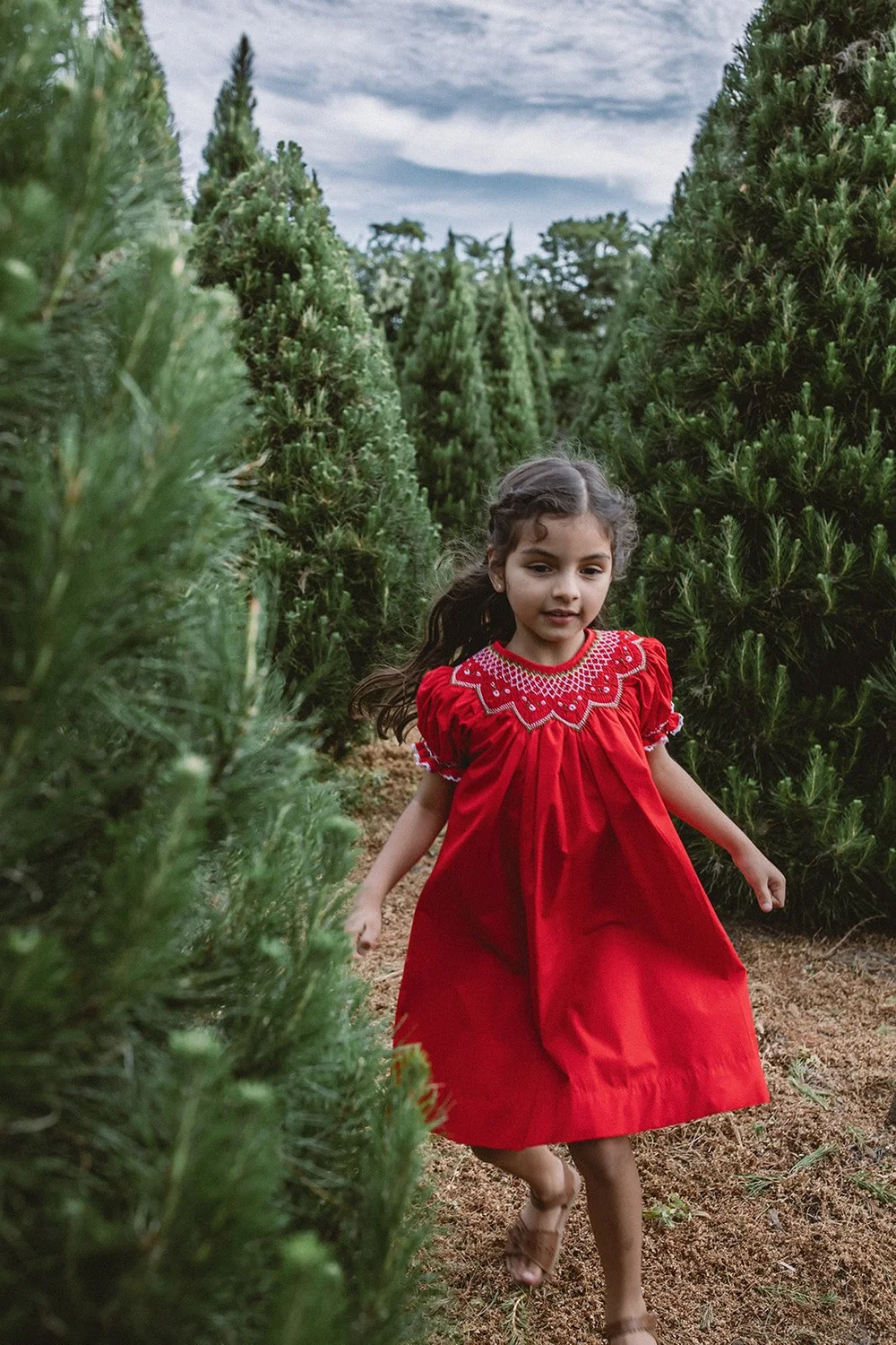 Holly Hand-Smocked Christmas Dress | Red Bishop Dress for Girls |  Australian Made | Dot & Mila dress