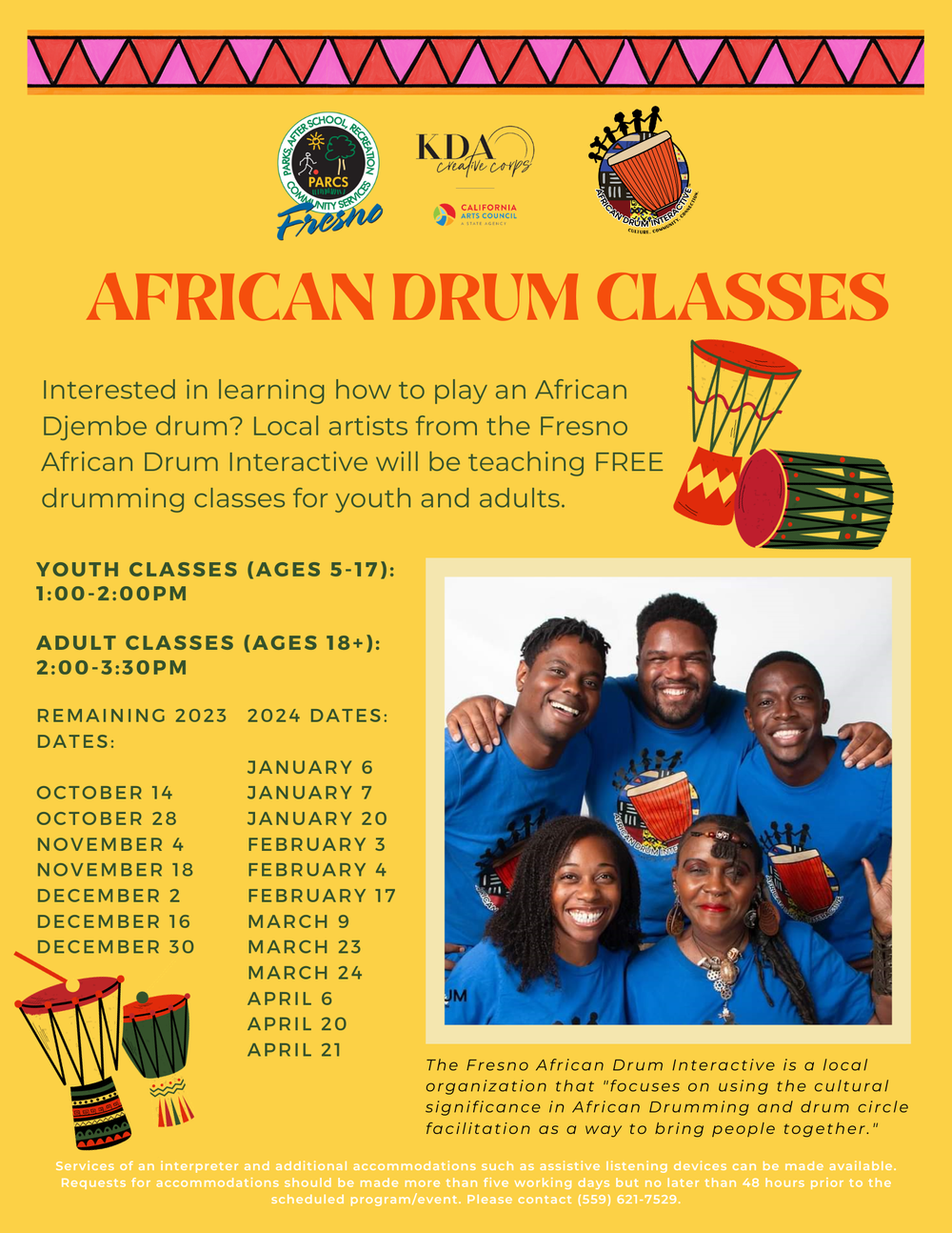 Free Community Classes — African Drum Interactive