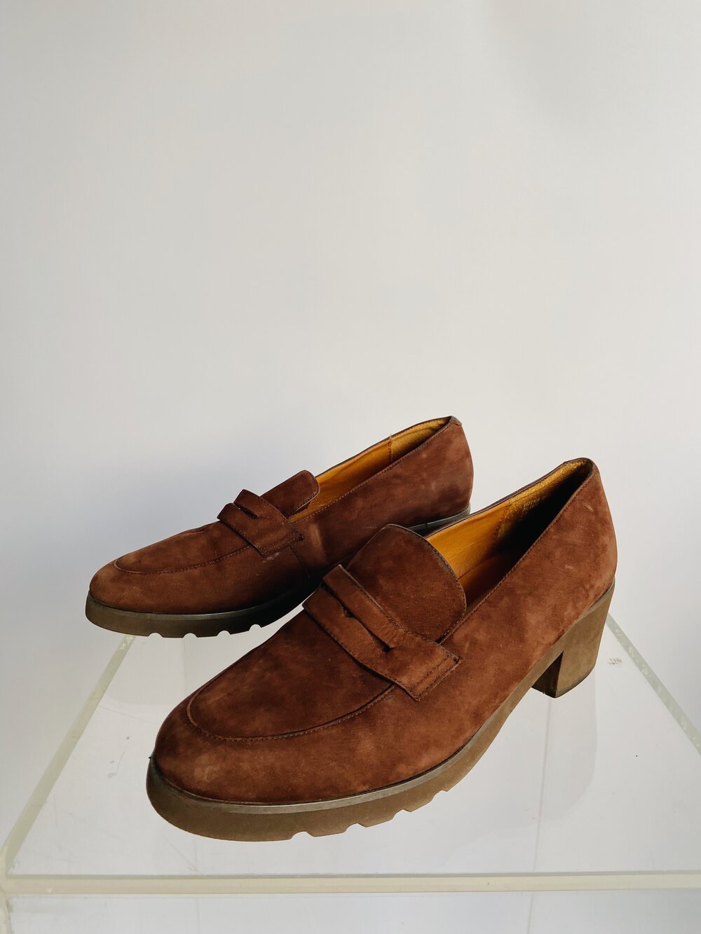 90s Brown Suede Lug Sole Loafer — Vintage HQ