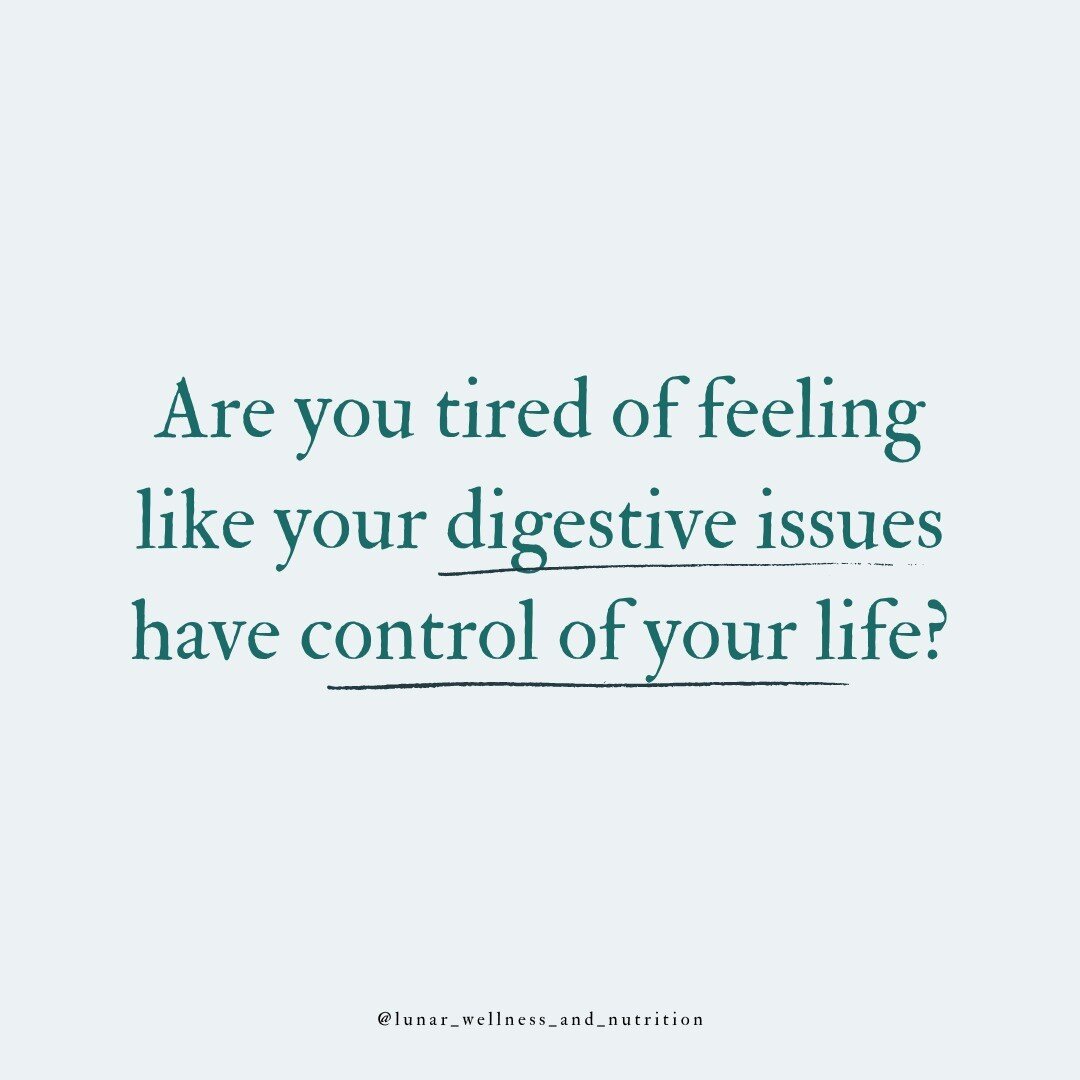 Are you tired of feeling like your digestive issues have too much control over your life?

This could look like:
-Being late somewhere or having to change plans the day of because of your digestive discomfort
-Feeling anxious about outdoor activities