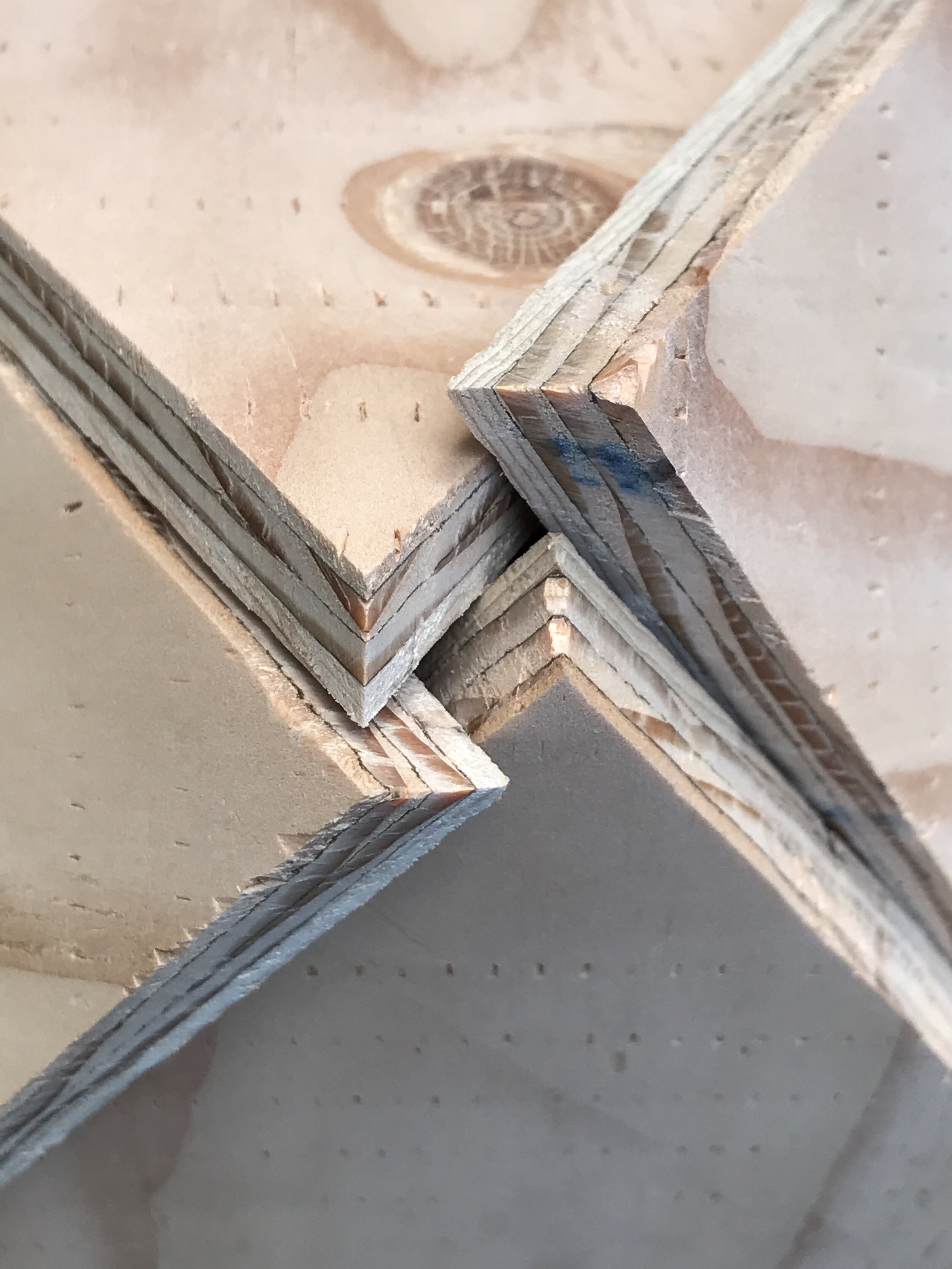 I enjoyed how the capstone pieces supported each other even before they received their angle cuts