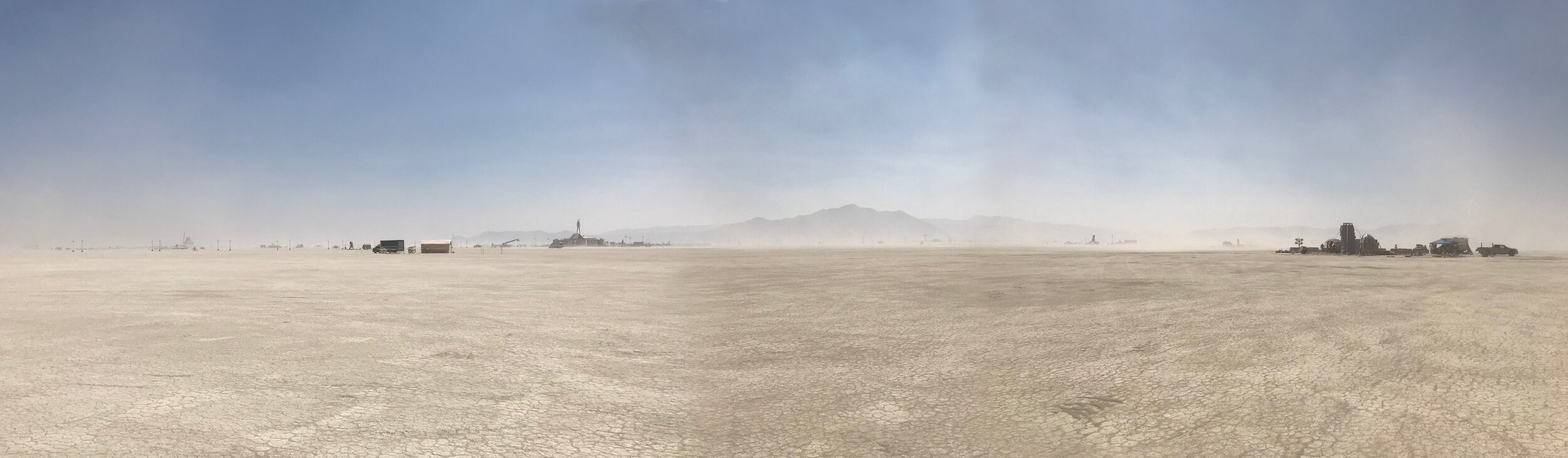 View from the build site featuring (right to left) Worm Watch, the Man, and the Temple (and many other pieces)