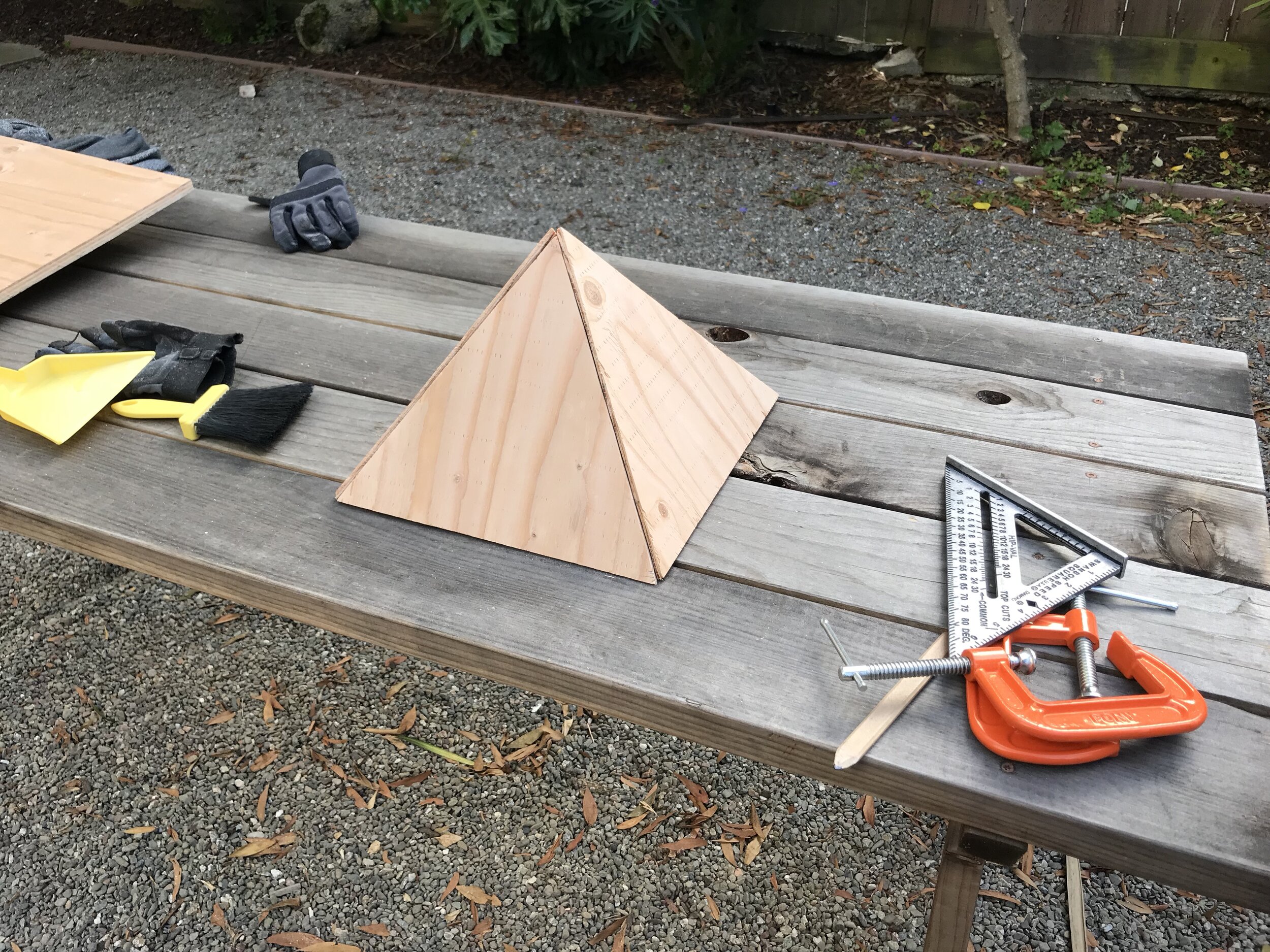 The capstone before sealing and painting