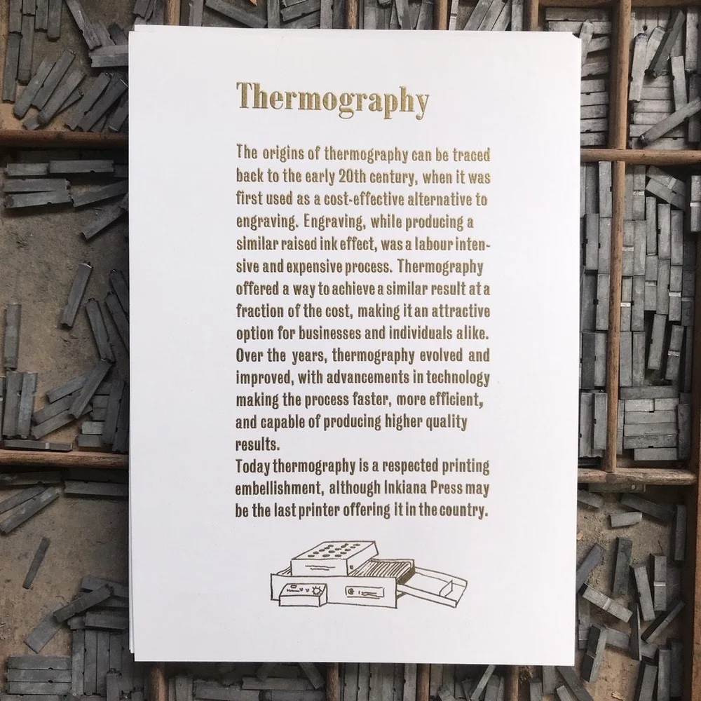 Letterpress Print with Thermography — INKIANA PRESS