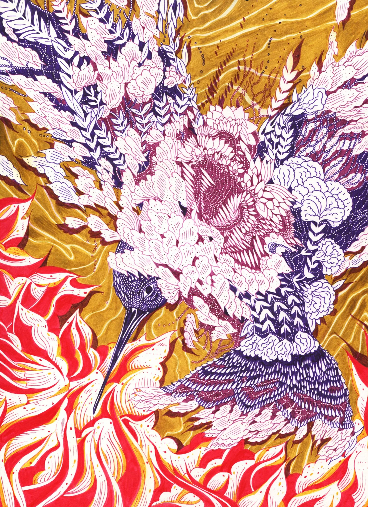 YOU ARE YOUR NOURISHMENT - THE SEED IS INDISCERNIBLE FROM THE FLOWER
ink on paper
9" x 12"
2020