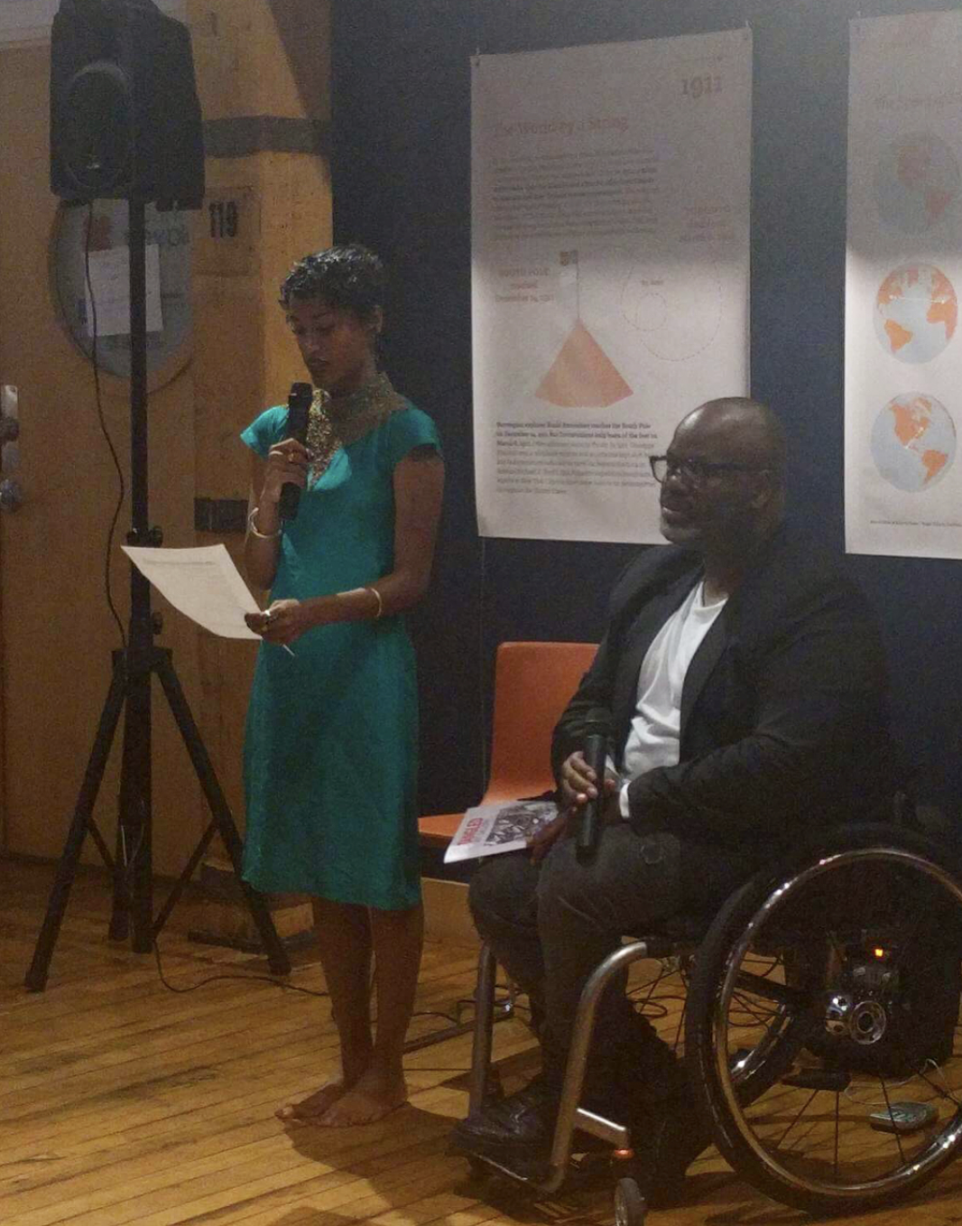 Opening Remarks - Sab reciting original prose Progress Is A Spiral Upward alongside Artistic Director, Barak adé Soleil