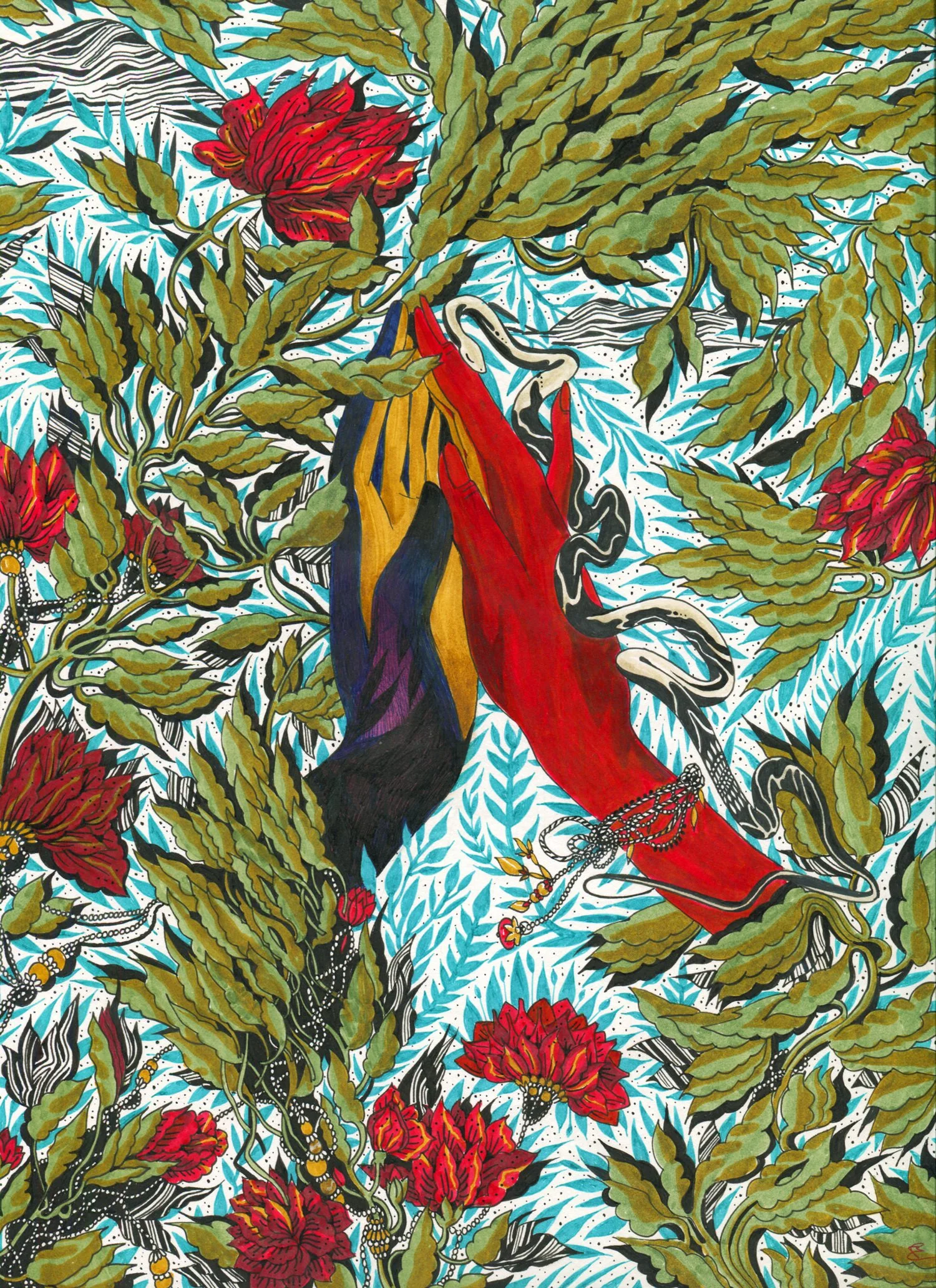 YOU ARE STILL ALIVE - REACH OUT, WE ARE IN THIS TOGETHER
ink on paper,
9" x 12"
2020