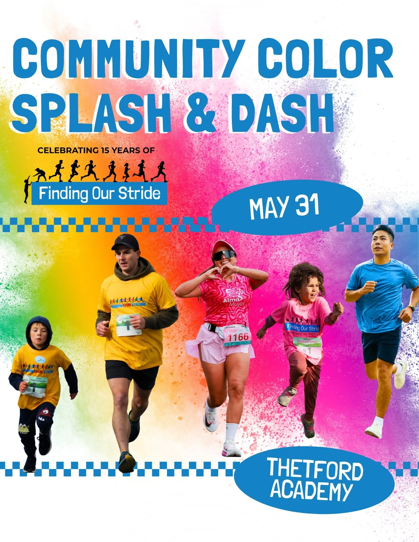 Run, walk, and get colorful for a great cause! This fun, untimed, family-friendly event benefiting Finding Our Stride welcomes participants of all ages and fitness levels. Along the course, you&rsquo;ll be doused in bursts of bright color, creating a