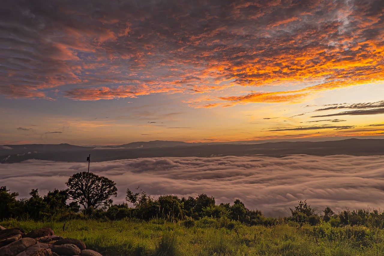 Ngorongoro valley from above the clouds