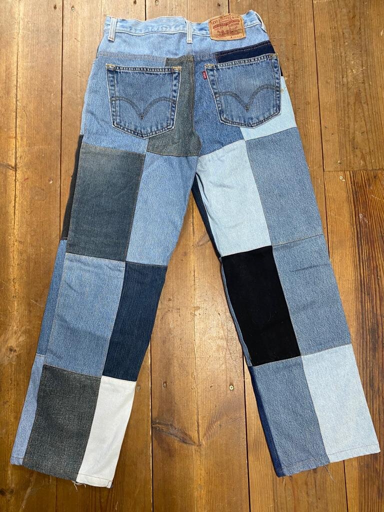 Reworked Levi's patchwork jeans — Karma Vintage - Vintage and reworked  clothing and Accessories.