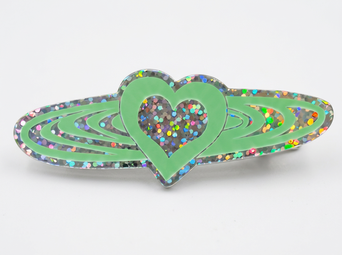 Heartaxy Sticker | Lime Green Sparkle