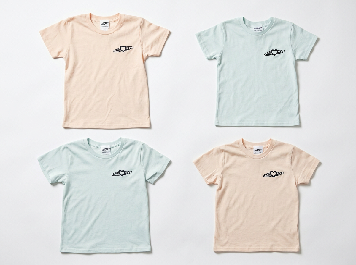 Organic Kids Embroidered Heartaxy T Shirt