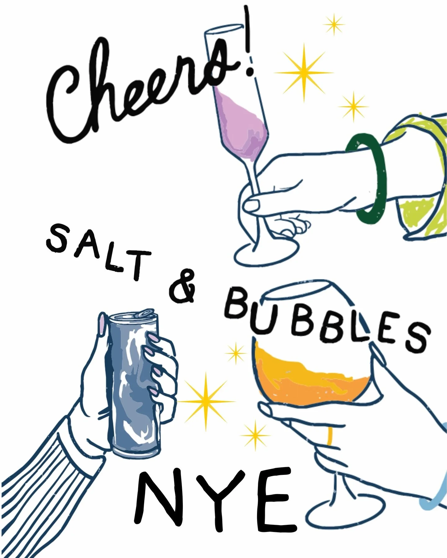✨ NYE at Salt &amp; Bubbles &mdash; Let&rsquo;s Ring in the new year together! ✨
We&rsquo;re throwing our annual New Year&rsquo;s Eve celebration and&mdash;surprise, surprise&mdash;it&rsquo;s going to be bubbly. 🥂✨

Here&rsquo;s the plan: 🍷 All. Da