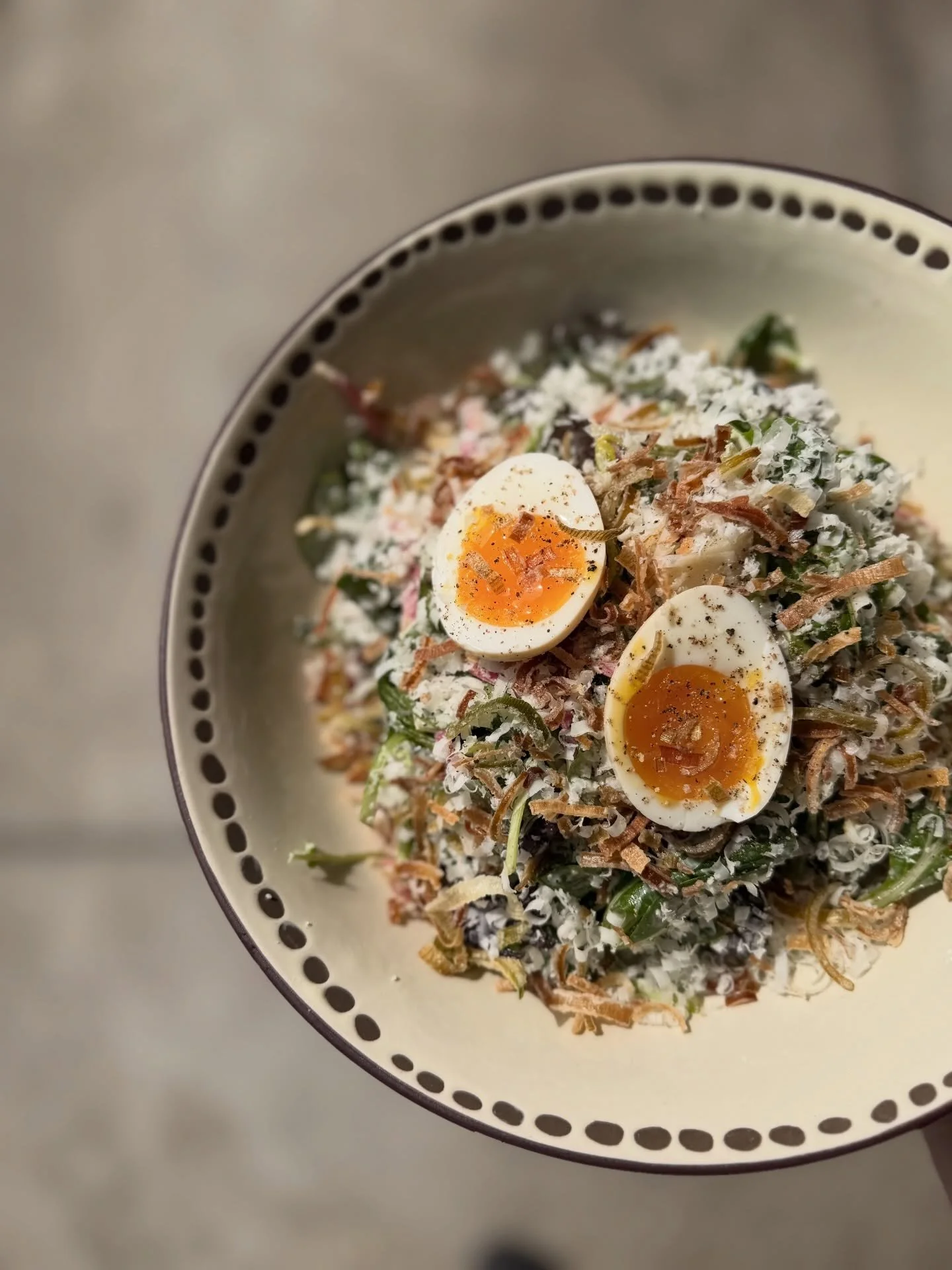 New things on the menu are always coming and these two feel like the faintest hints of warmer weather and spring things to come 🌱🌱

Bringing back the popular Insalada Rusa - Spring Greens, Roasted Red Potatoes, Watermelon Radish, Pea Shoots, Pickle