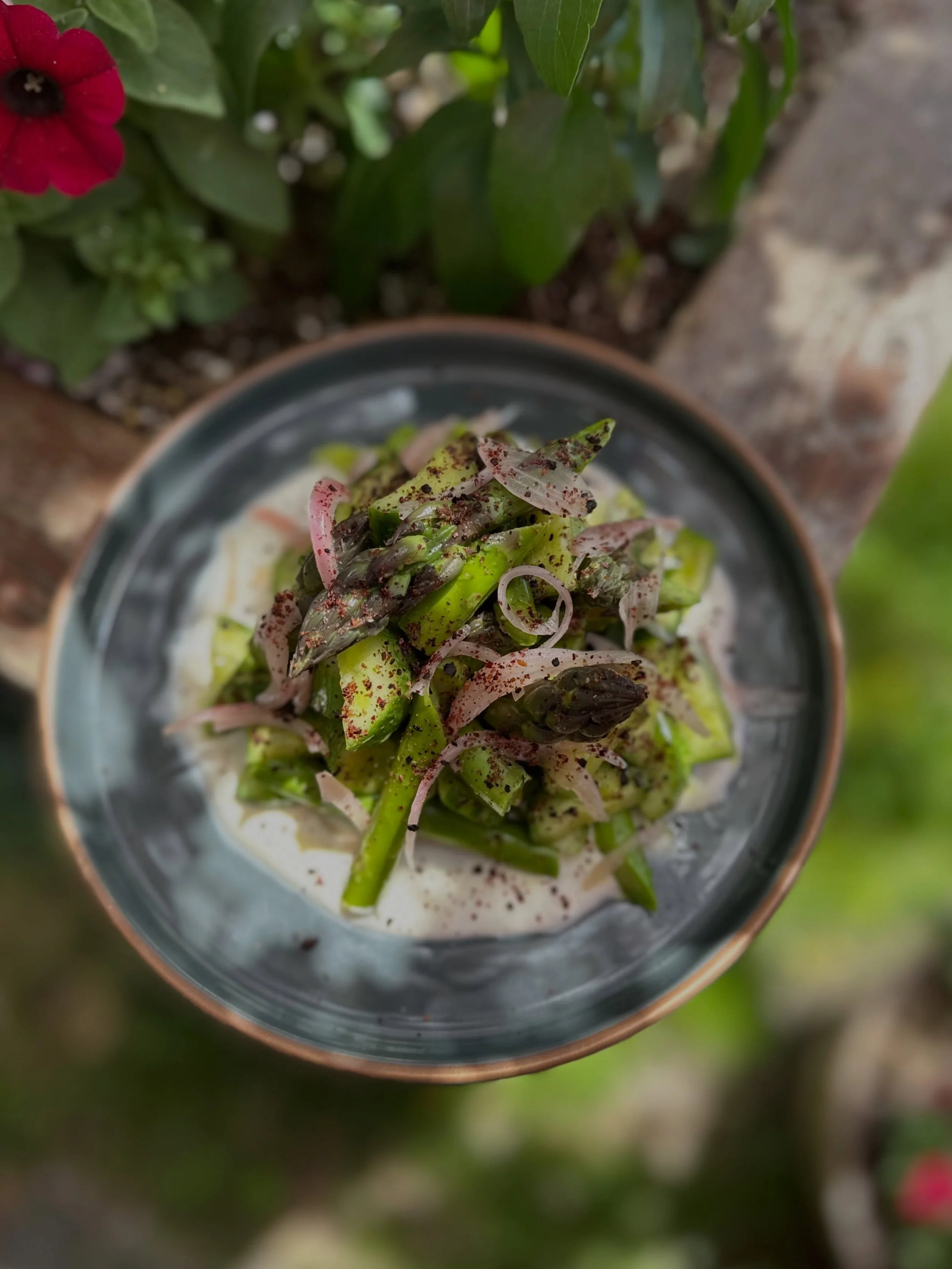 ⚡️ Not to be missed folks! ⚡️

Our one and only @jordanlatwood is always creating something new for you all. 

Asparagus + Cucumber Salad - blanched @pomykalafarm  asparagus, @jerichosettlersfarm cucumber, pickles shallot, @larsonfarmvt yogurt, urfa 