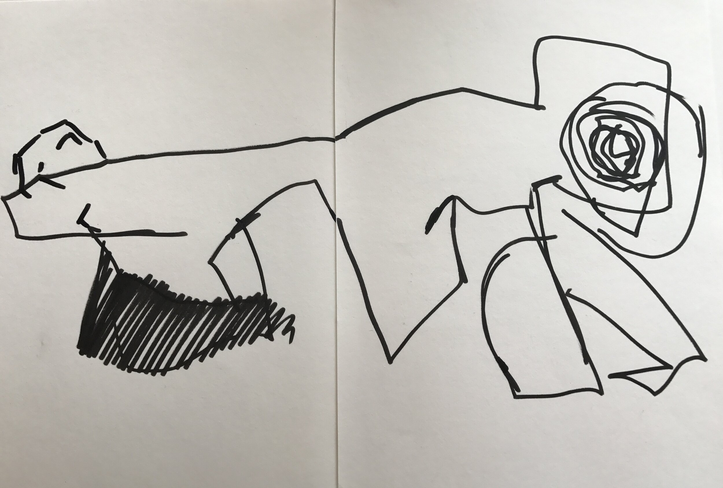 'Landscape #1 '  Diptych/Marker on paper
16 1/2" x 11"
