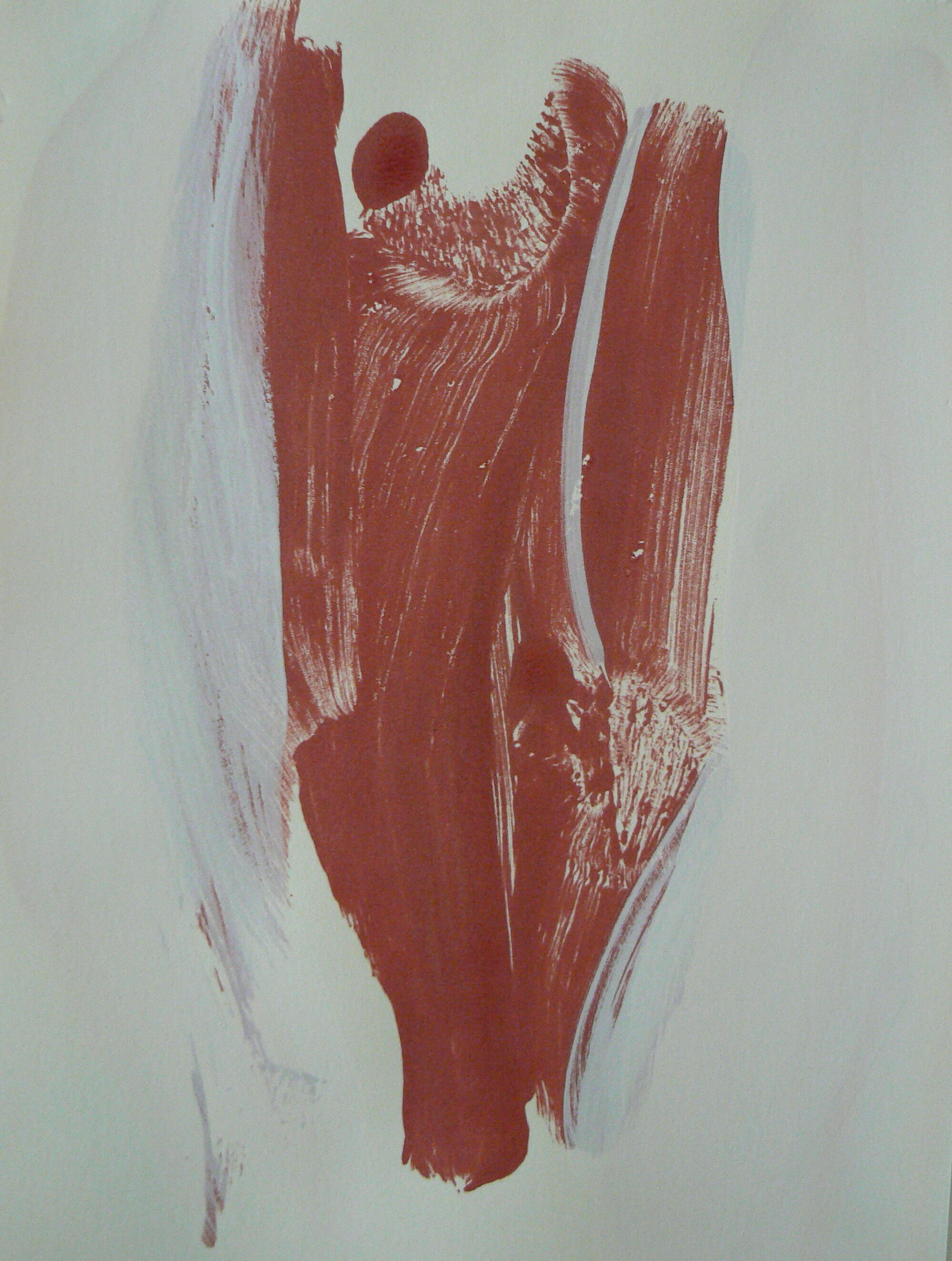 Shroud #1 monotype/paint on paper 12" x 9"
