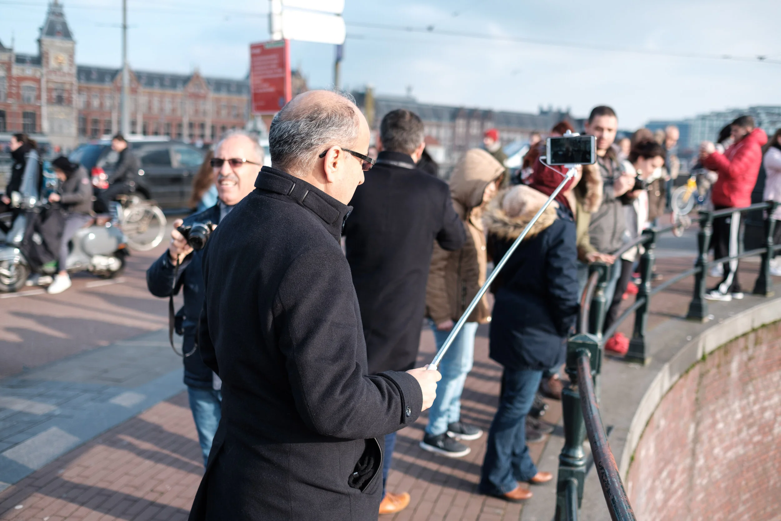 Taking a selfie in Amsterdam