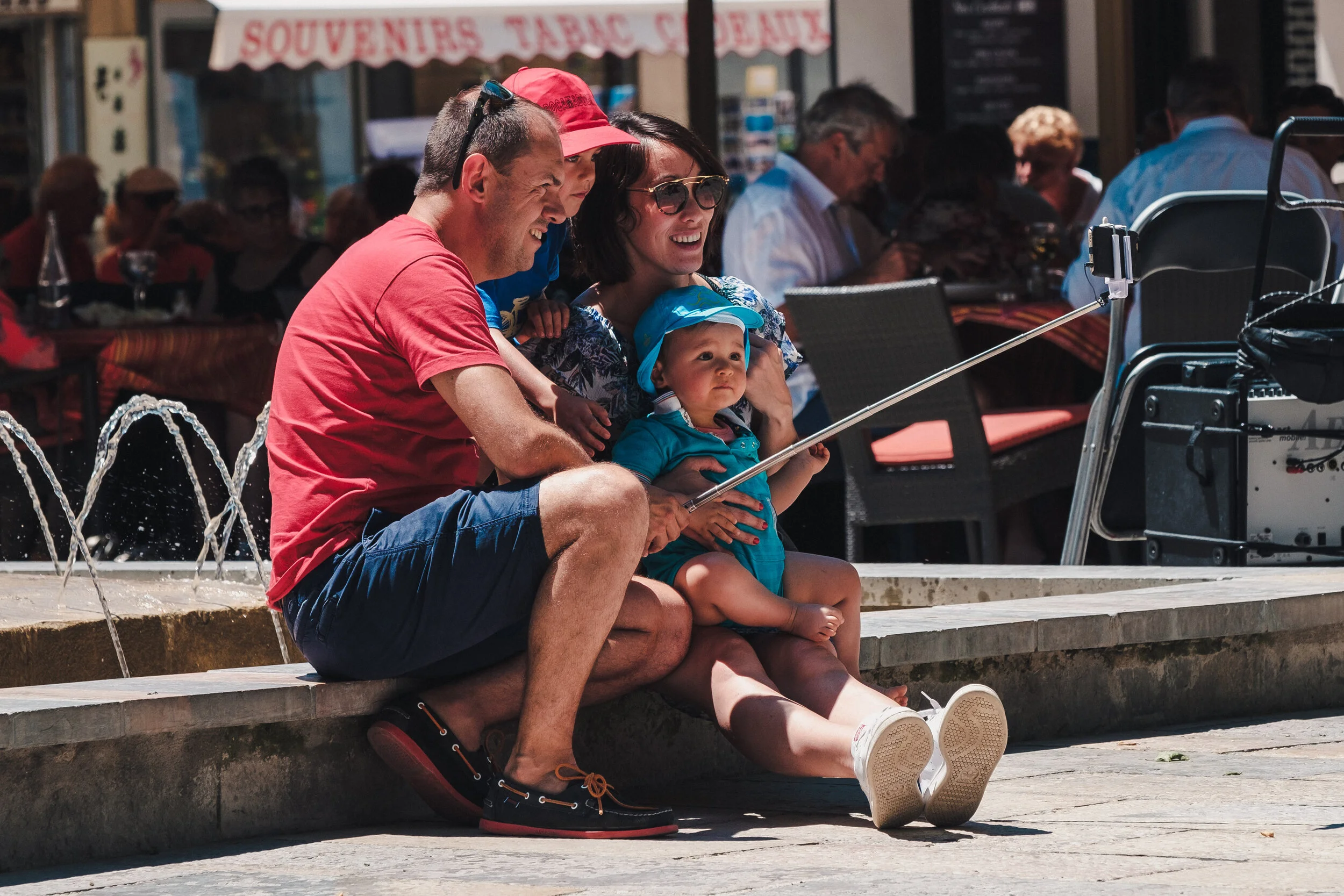 Family selfie at Aigues-Mortes