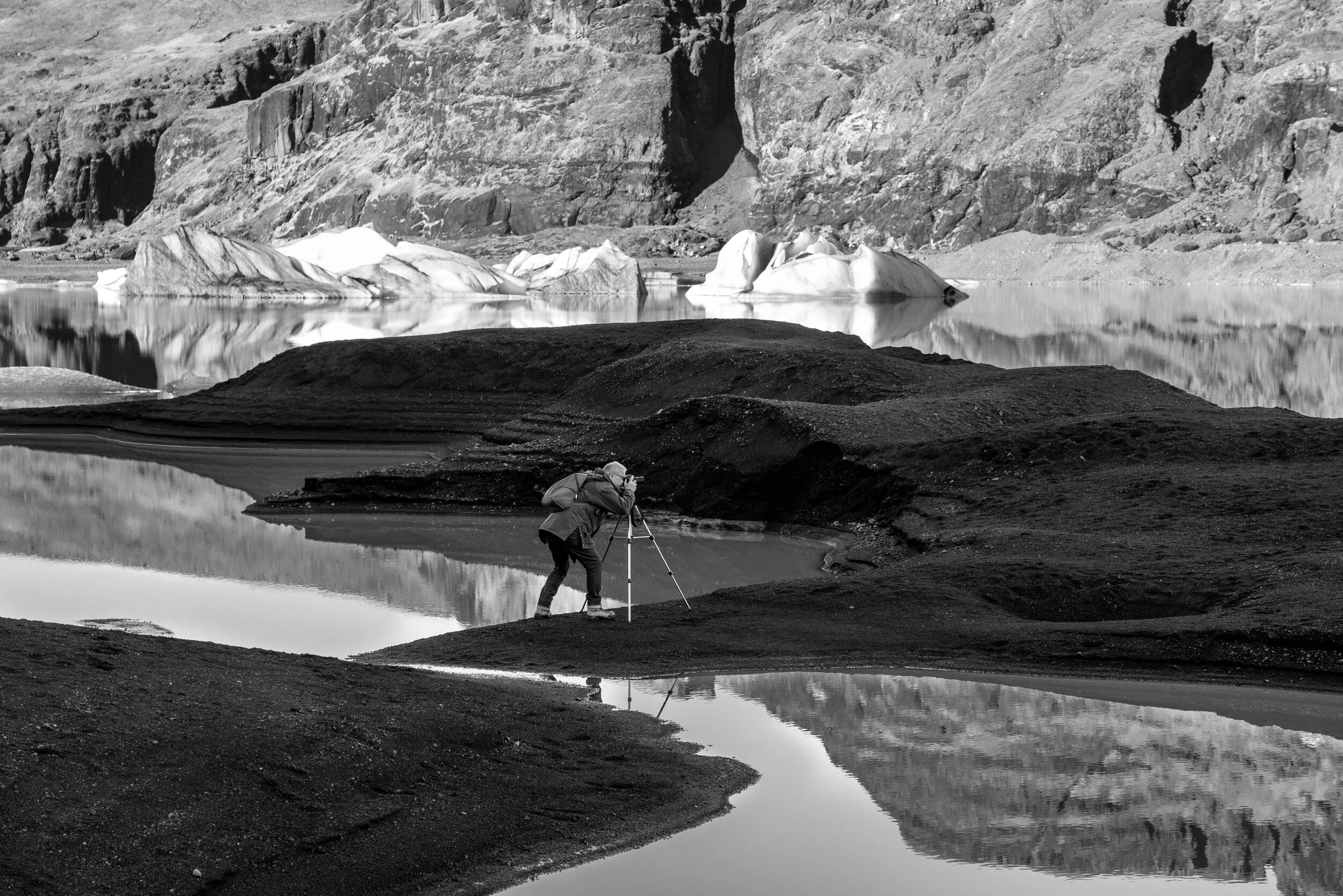 Lining up a shot at Sólheimajökull