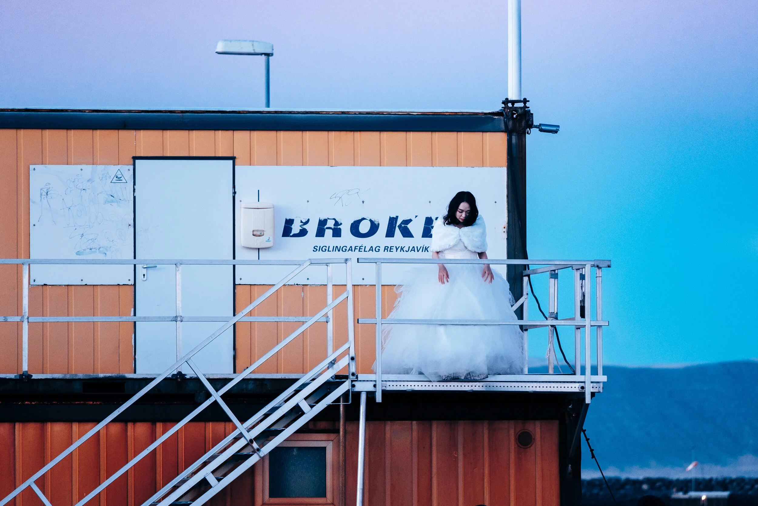Bride in Reykjavík harbor