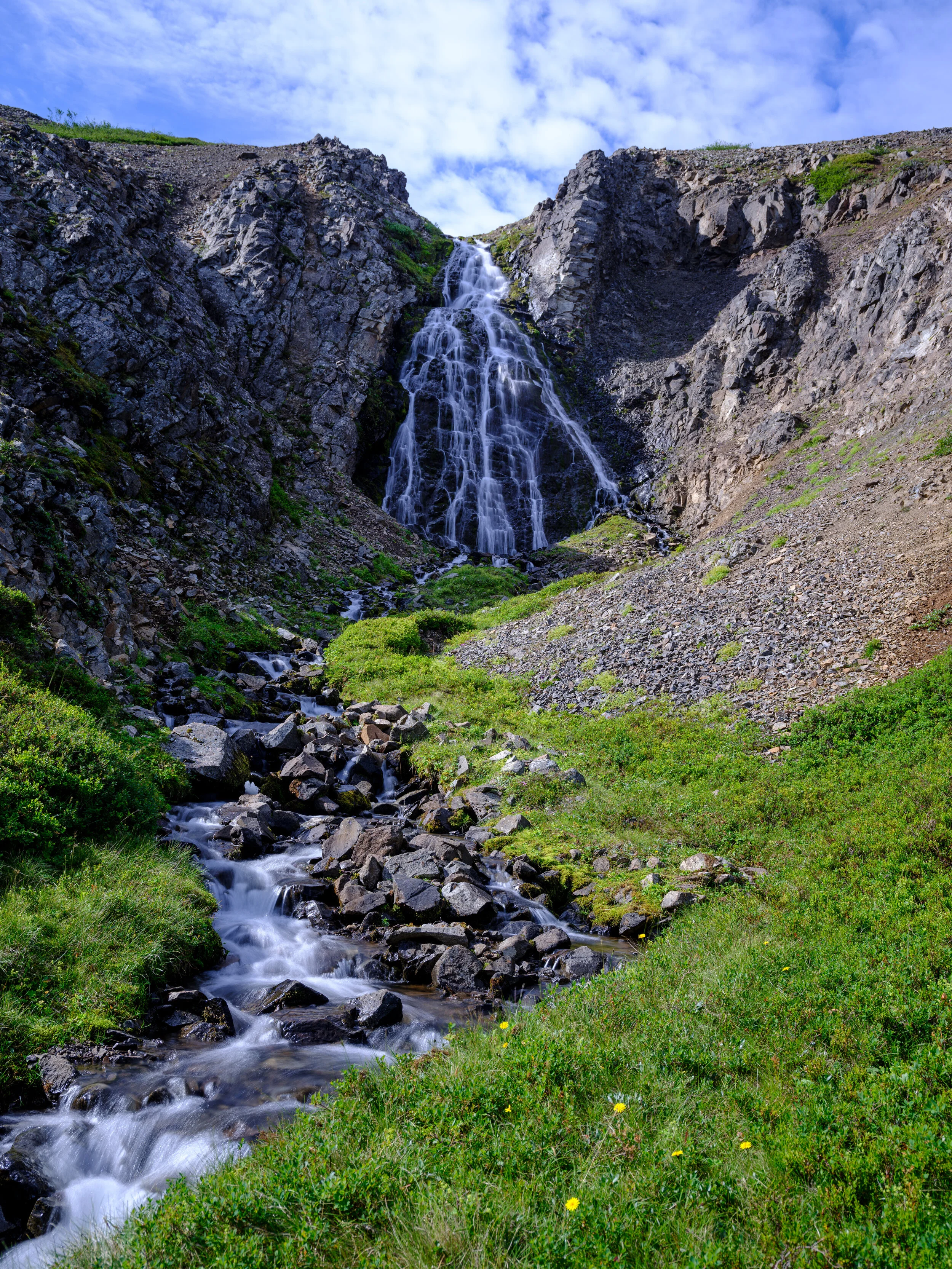 Waterfall in Flateyjardalur