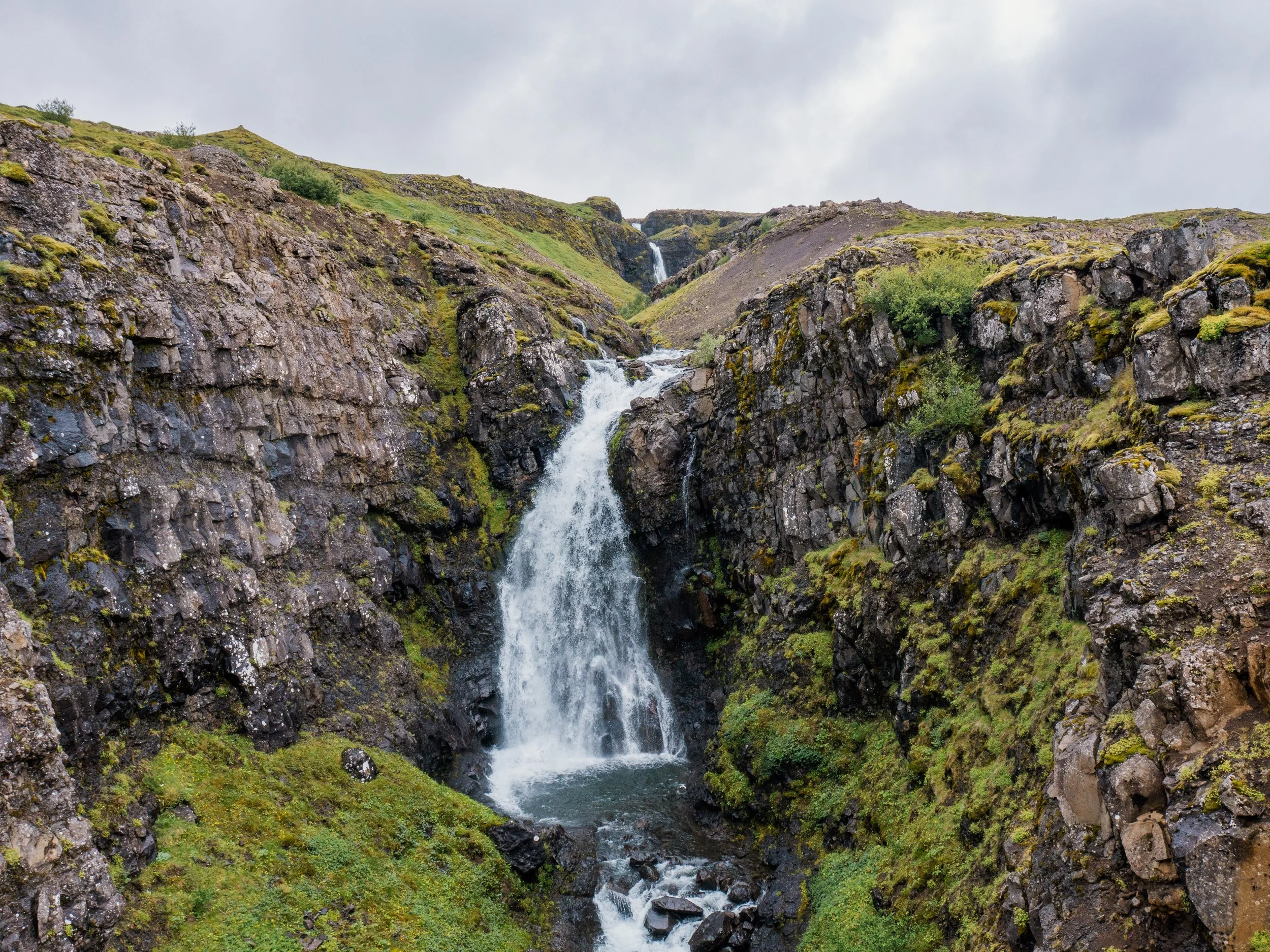 Lower waterfall in Fálkagil
