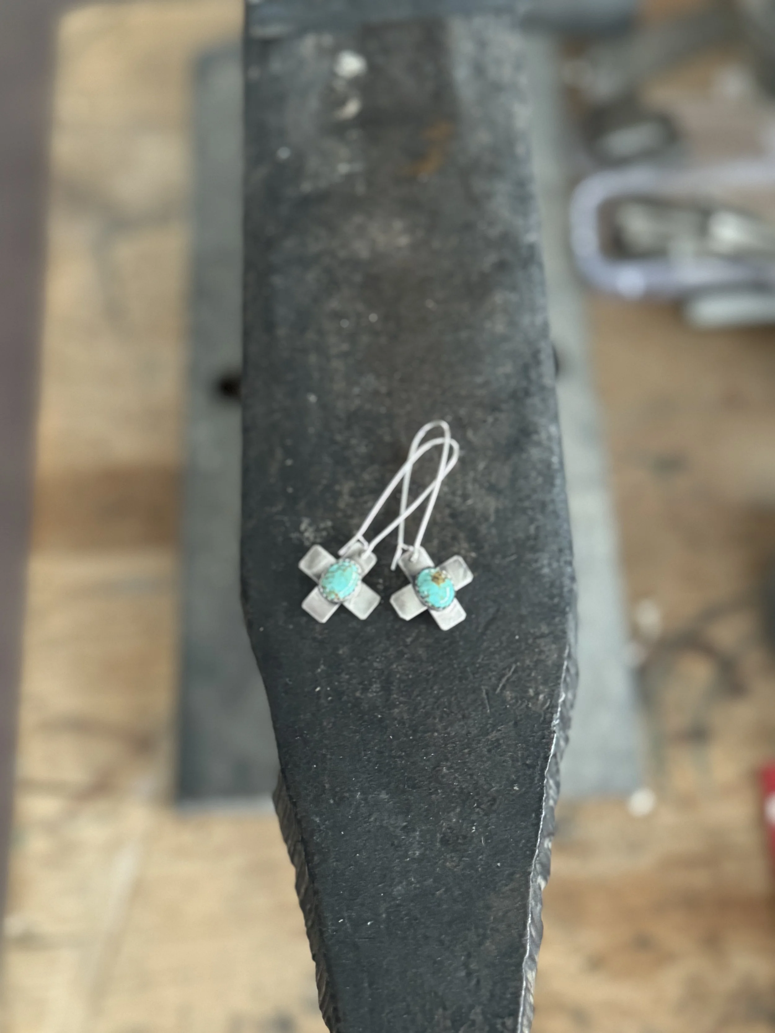 western cross earrings