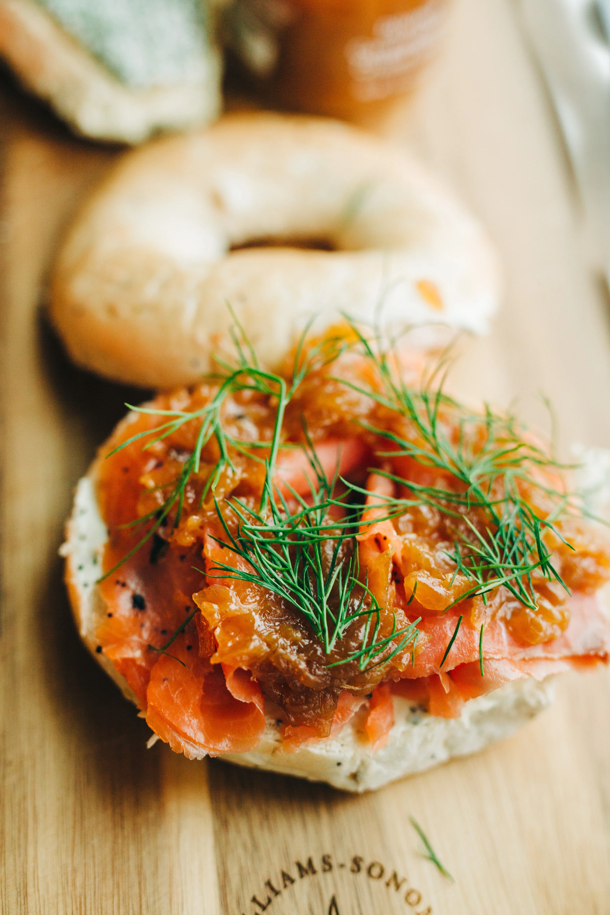 SMOKED SALMON BAGEL WITH FROMAGER D'AFFINOIS CHEESE
