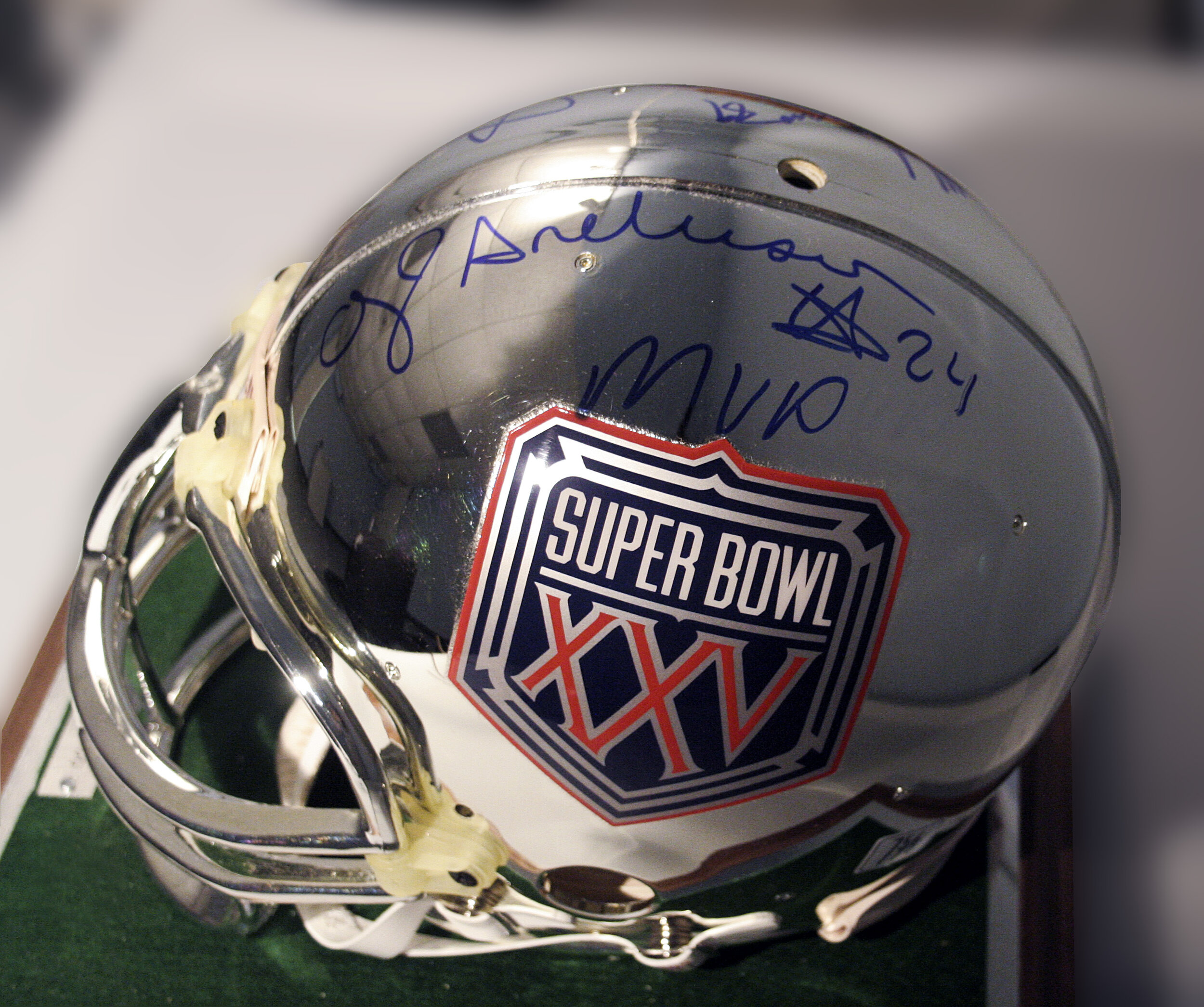 Limited Edition, Super Bowl XXV (25) Silver Anniversary Helmet