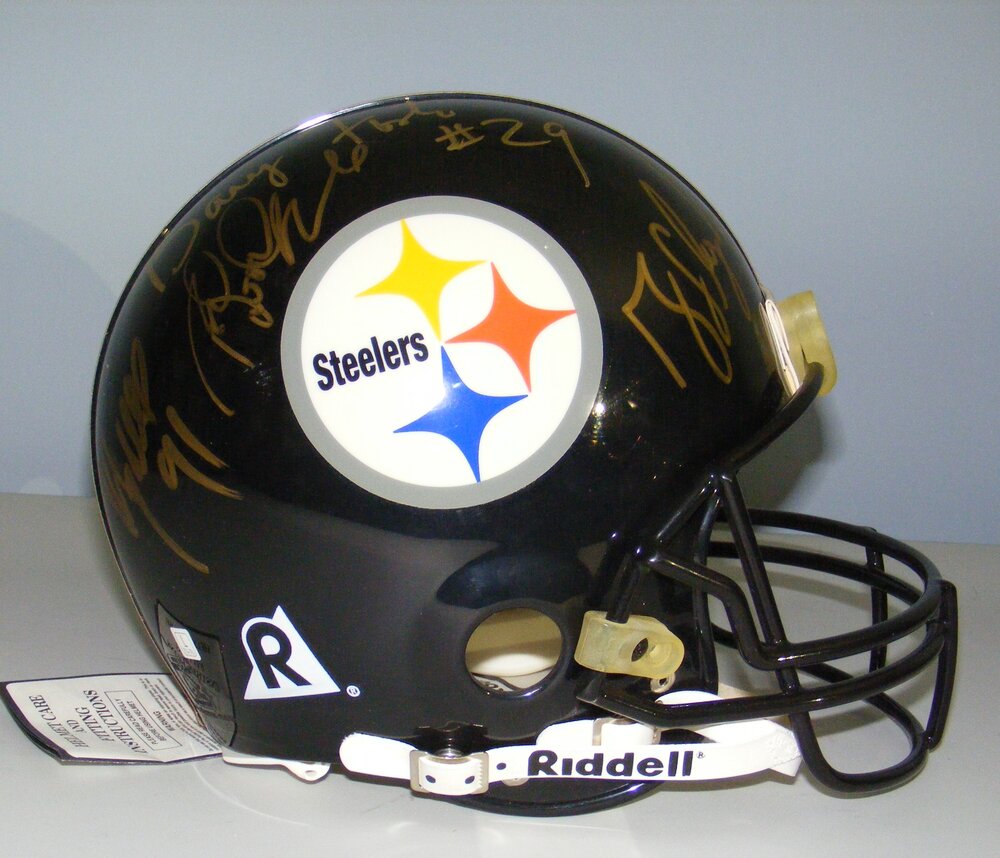 Jack Ham Signed Pittsburgh Steelers Gold 75th Anniversary Riddell