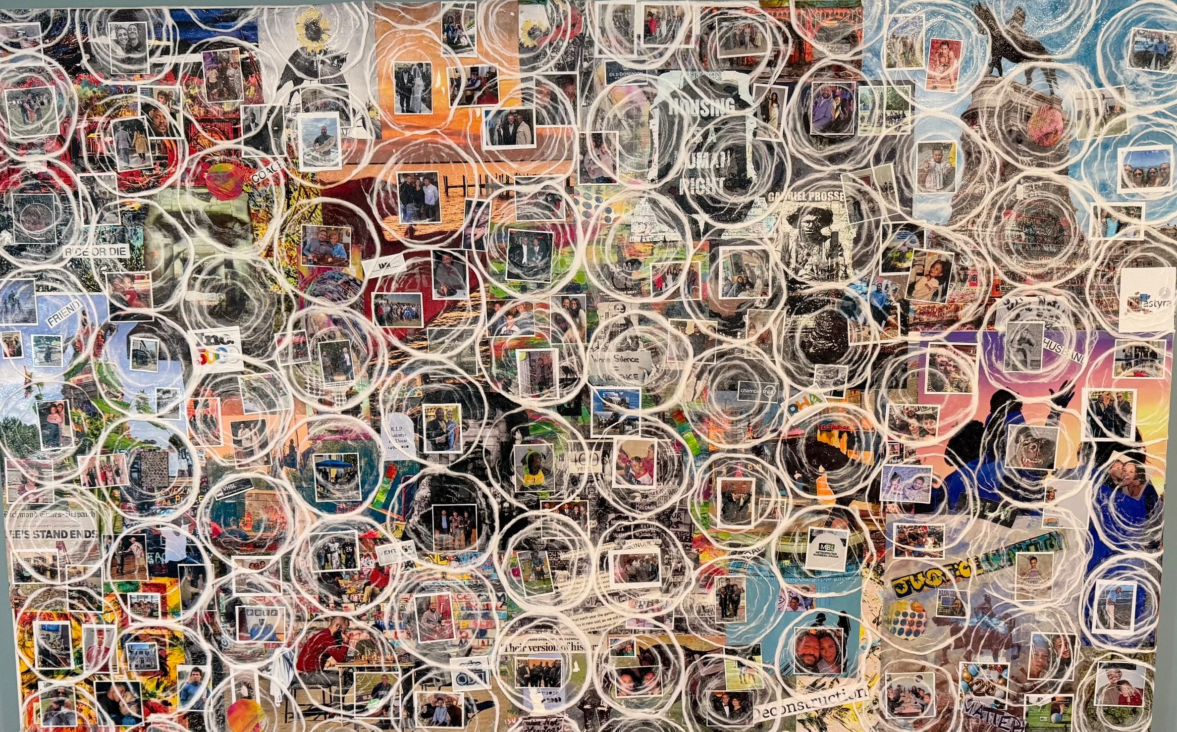 Mixed Media Collage
Paper, Photo, Fabric
