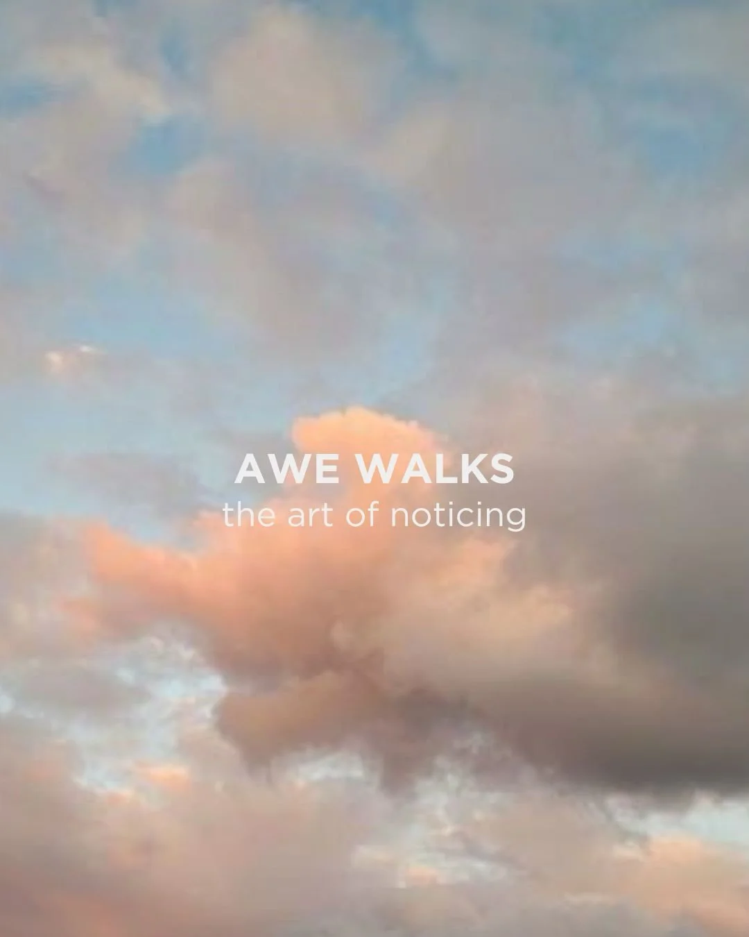 There is research that suggests an &ldquo;awe walk&rdquo; does more than help your brain - it can reset your nervous system. 

It&rsquo;s the art of noticing moments vastness - something bigger than you. 

Source: The Science of Awe by Professor Dach