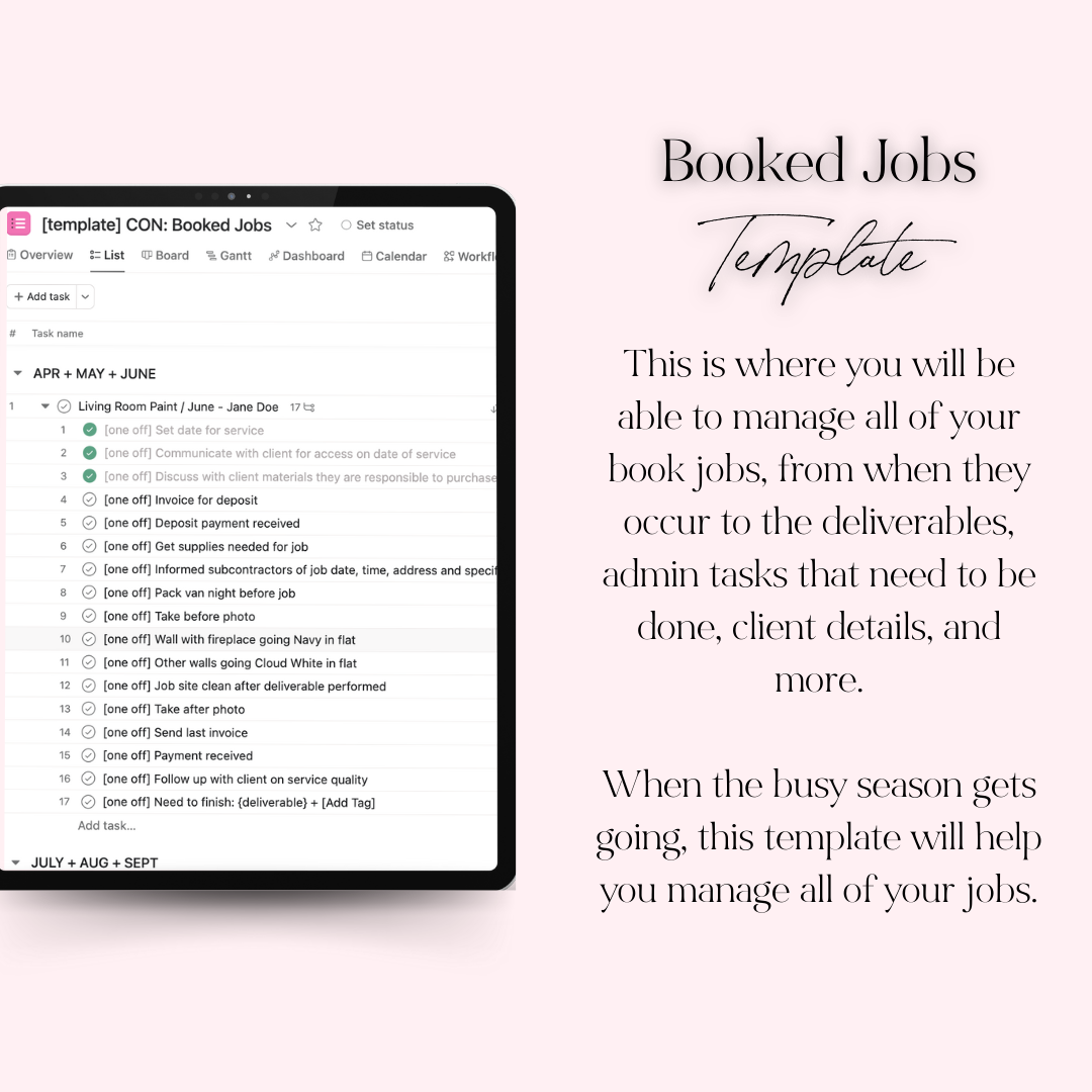 Boost productivity with this Asana template to track jobs, leads, and inventory for construction pros.
