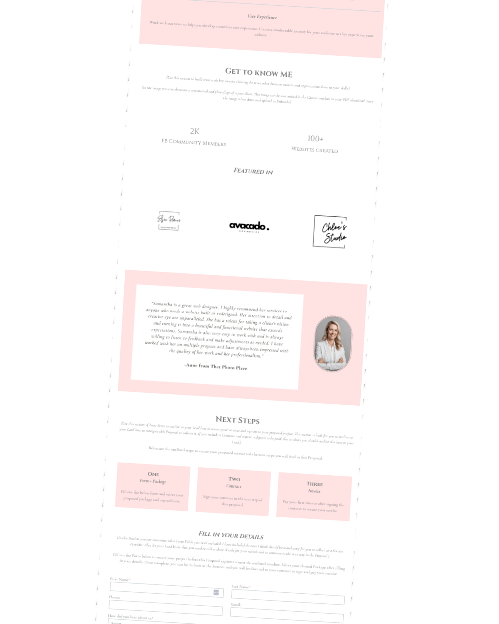 Free Dubsado Proposal Template — Miss Samantha Elizabeth